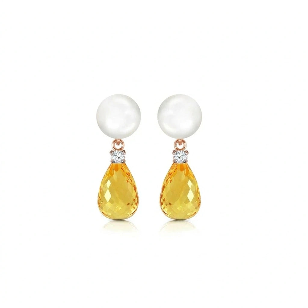 Rose Gold Citrine & Pearl & Diamond — Rosaflora