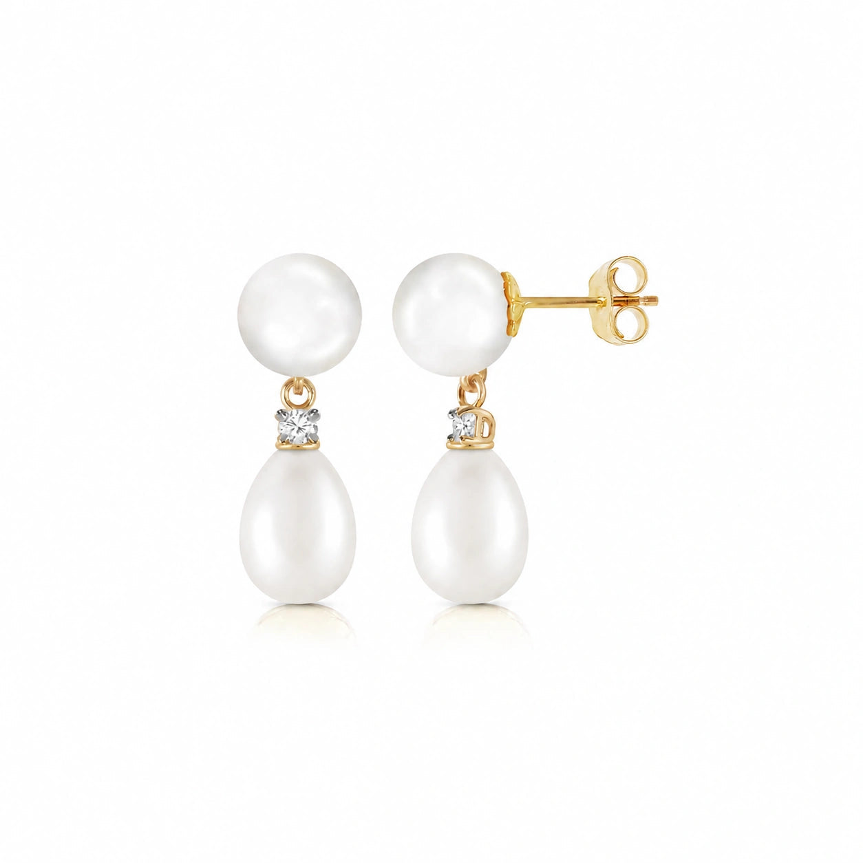 Yellow Gold Diamond & Pearl — Rosaflora