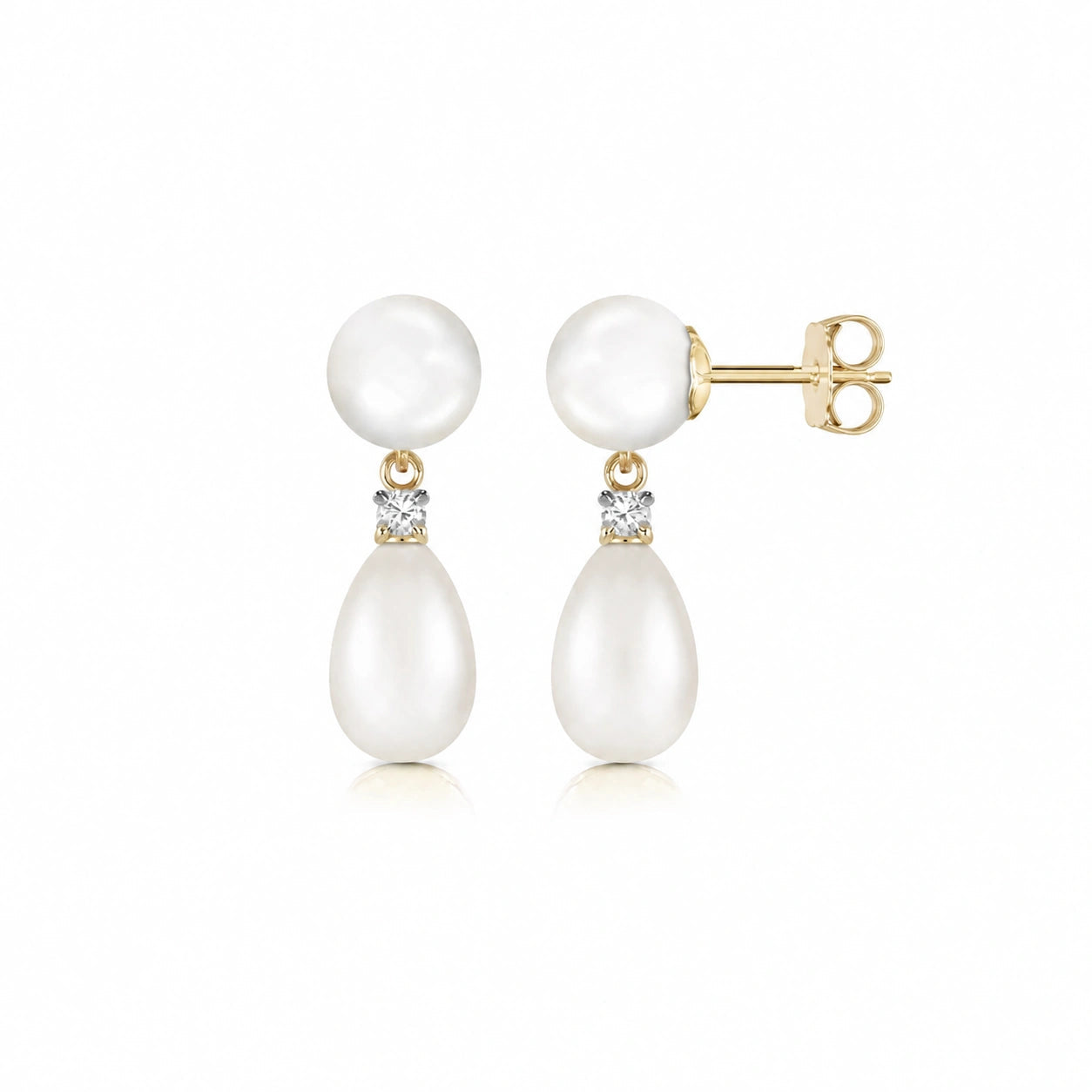 Yellow Gold Diamond & Pearl — Rosaflora