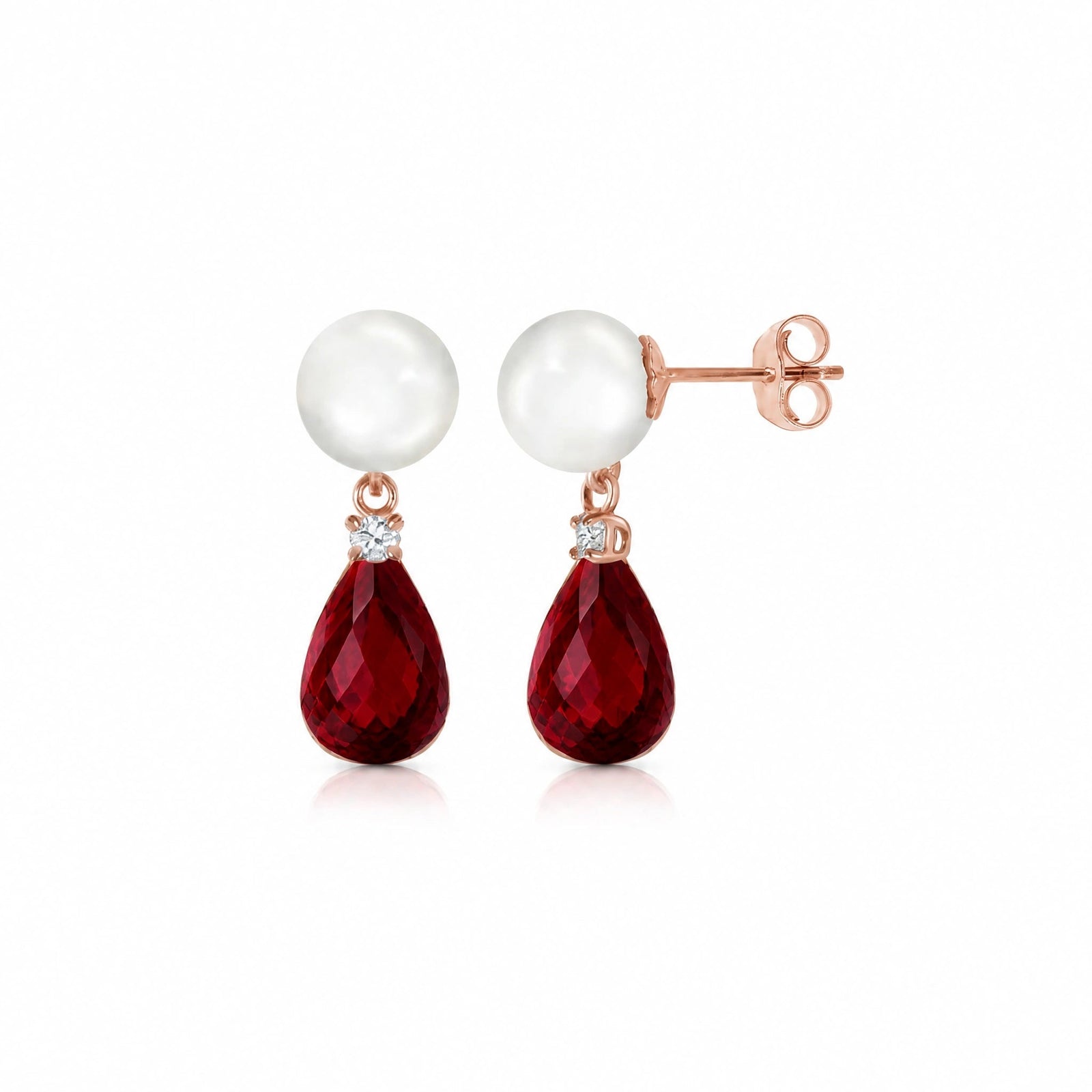 Rose Gold Garnet & Pearl & Diamond — Rosaflora