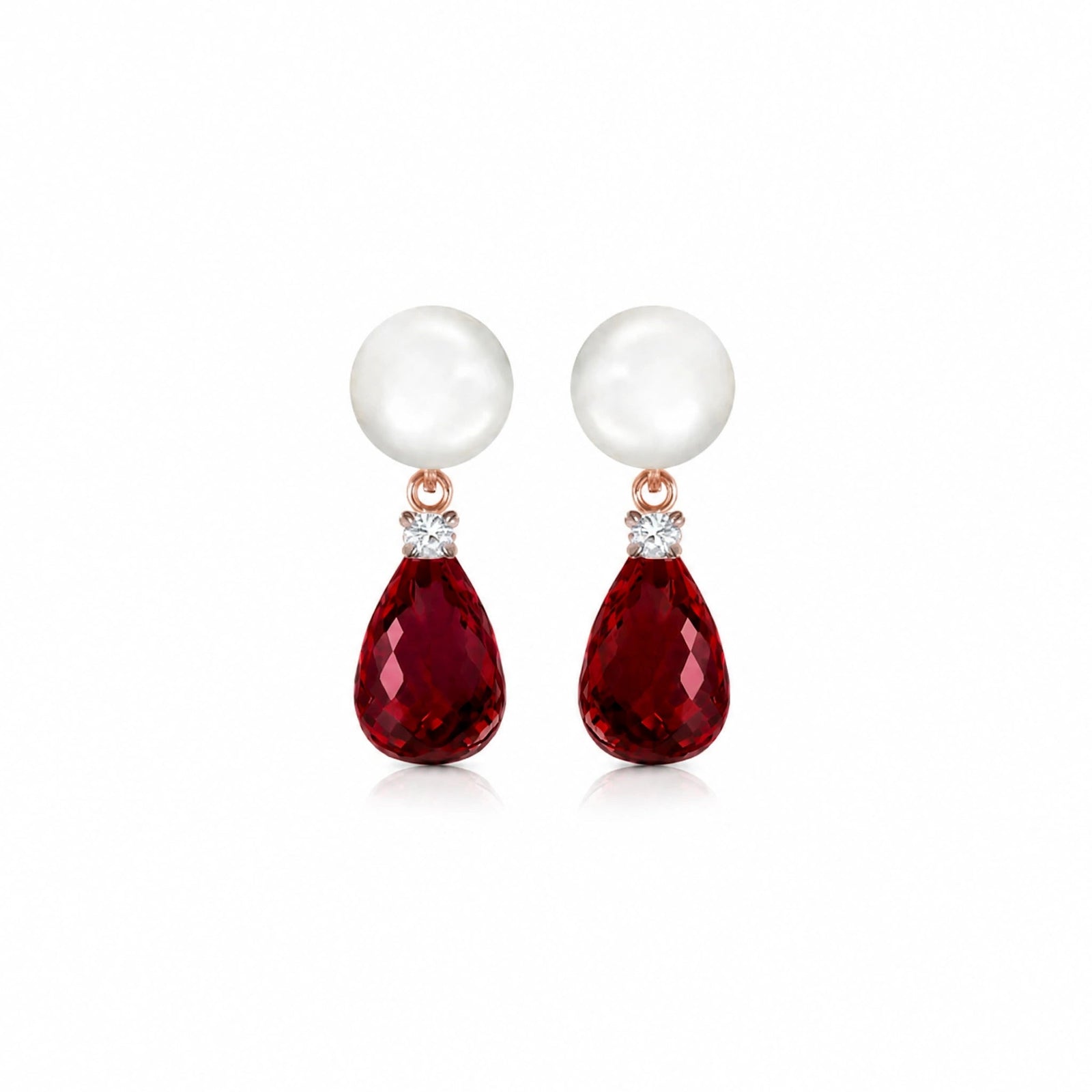 Rose Gold Garnet & Pearl & Diamond — Rosaflora