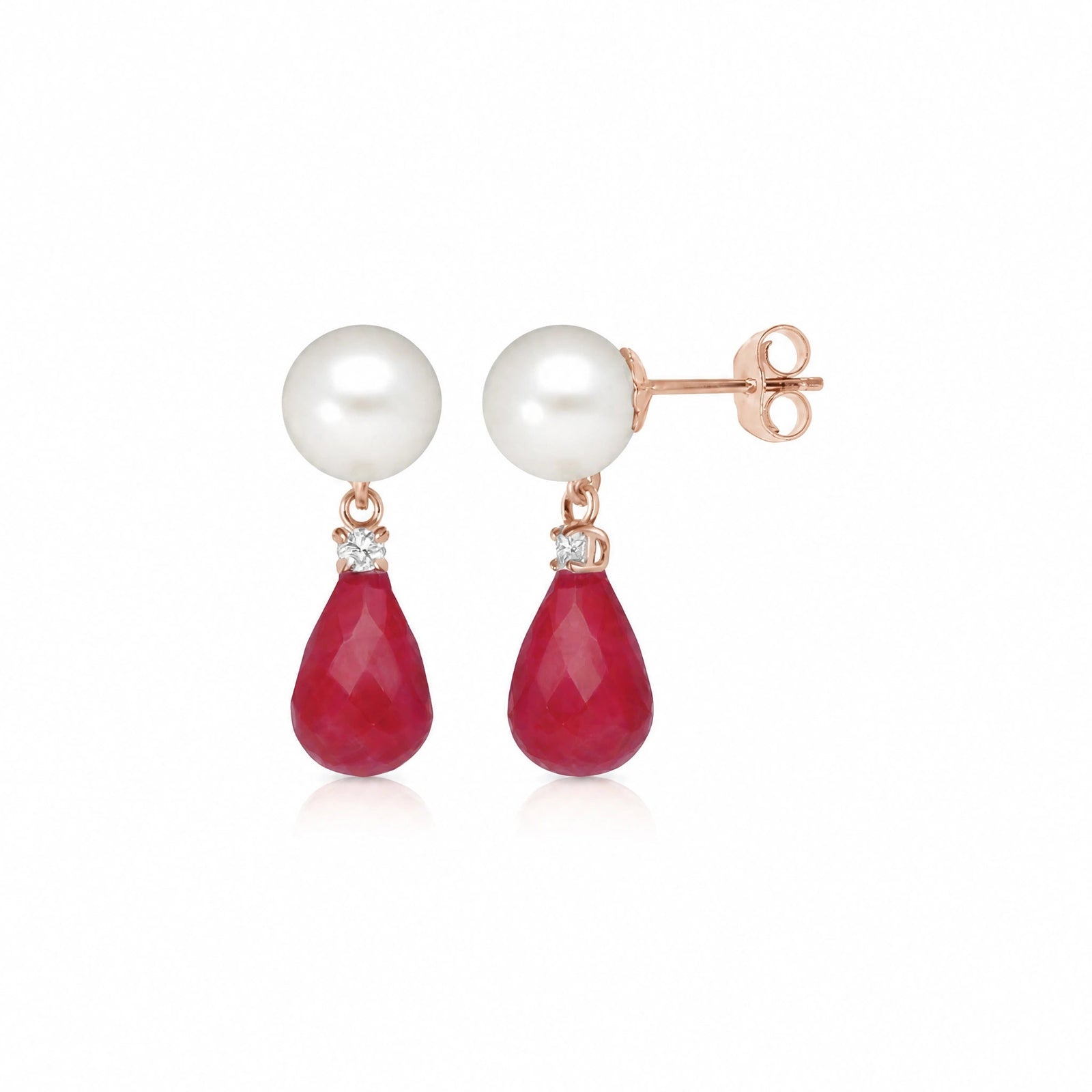 Rose Gold Ruby & Pearl & Diamond — Rosaflora