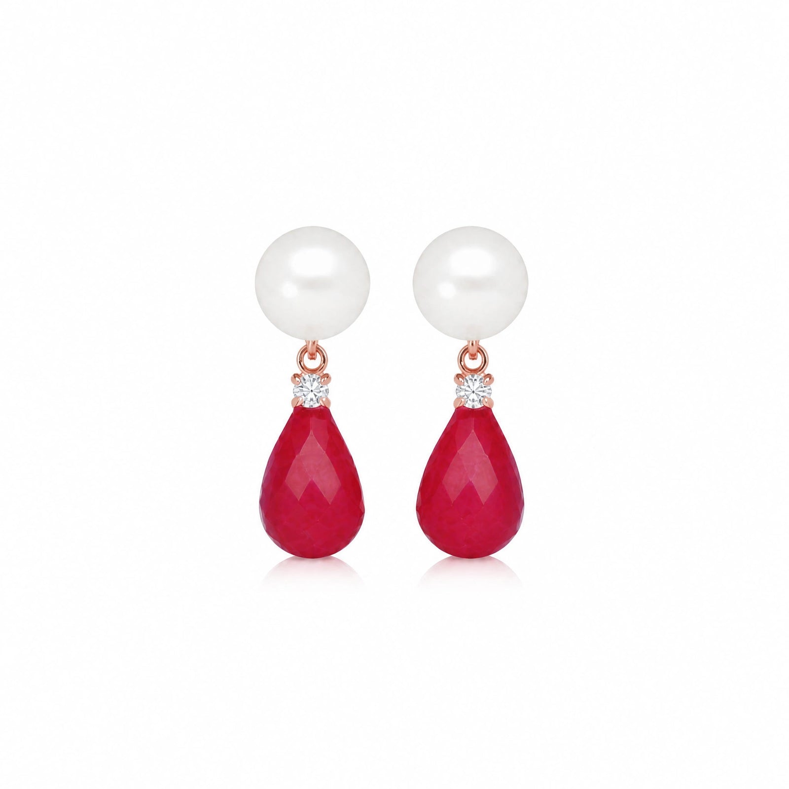 Rose Gold Ruby & Pearl & Diamond — Rosaflora