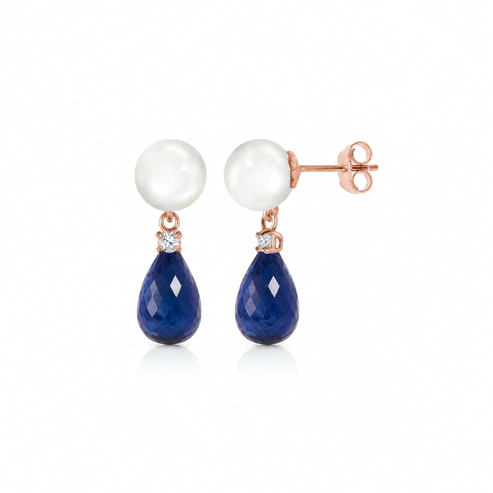 Rose Gold Sapphire & Pearl & Diamond — Rosaflora
