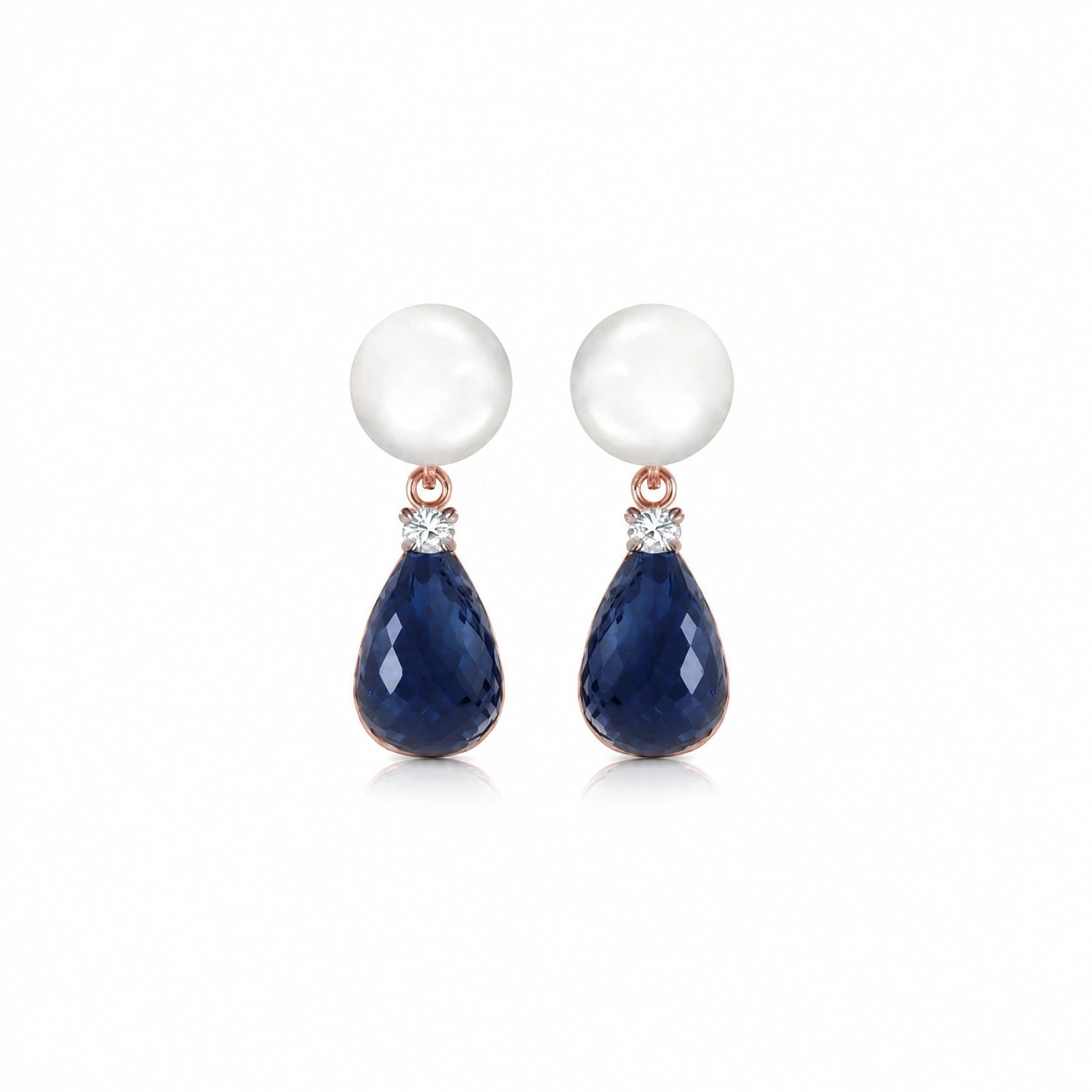 Rose Gold Sapphire & Pearl & Diamond — Rosaflora
