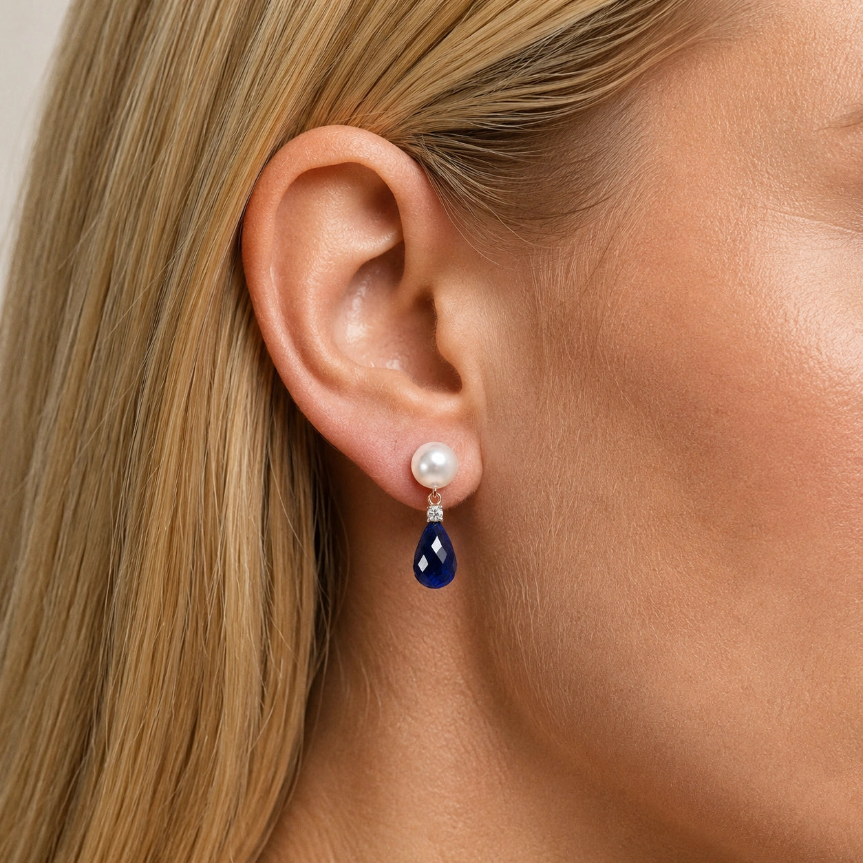 Rose Gold Sapphire & Pearl & Diamond — Rosaflora