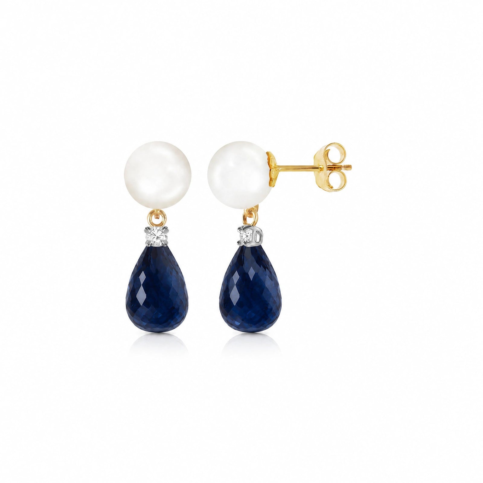 Yellow Gold Sapphire & Pearl & Diamond — Rosaflora