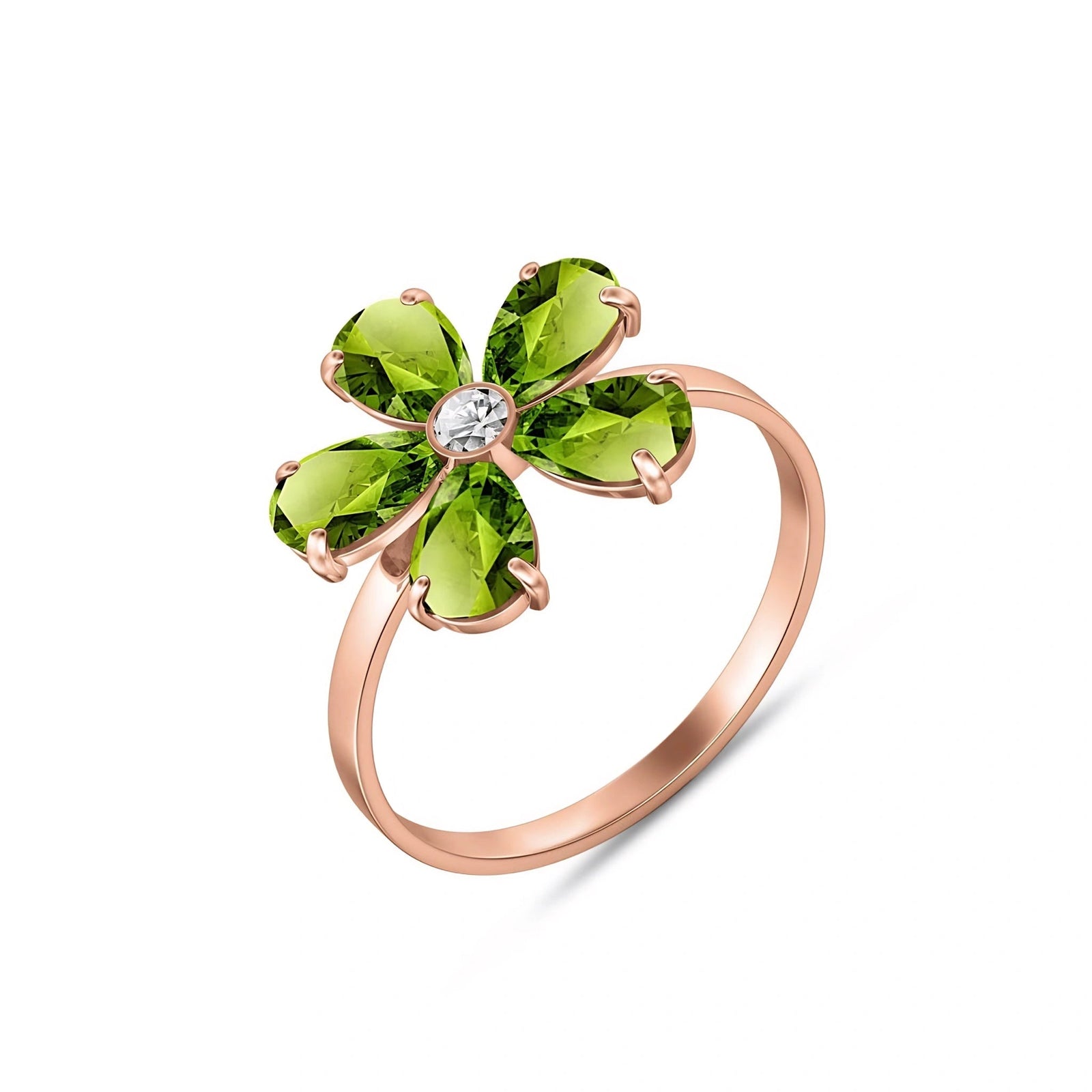 Rose Gold Ring Peridot 10K — Rosalba