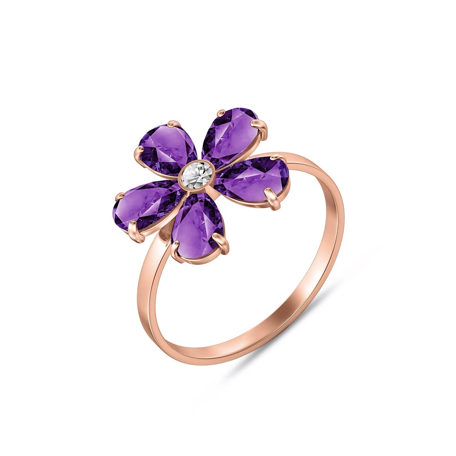 Rose Gold Diamond & Amethyst — Dora
