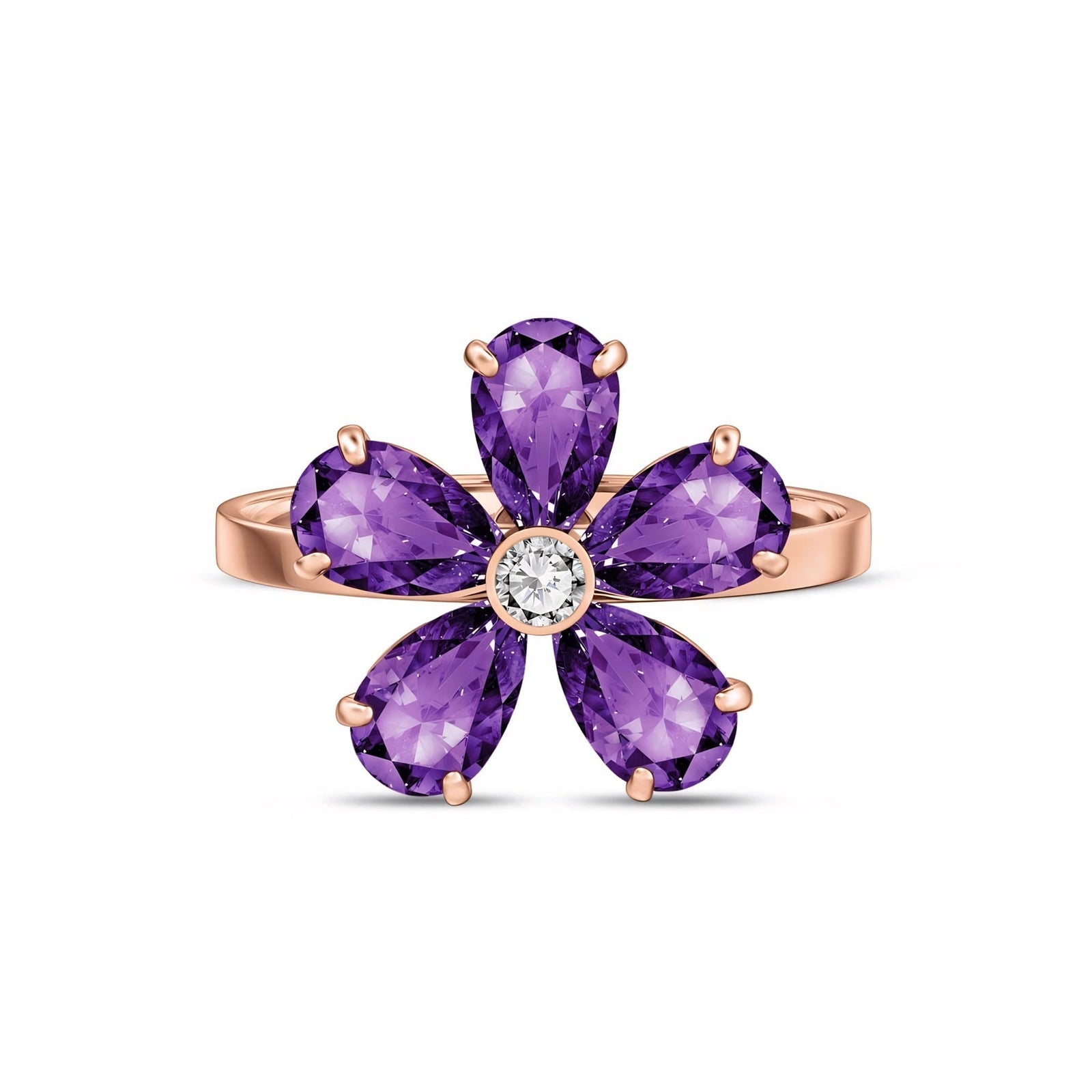 Rose Gold Diamond & Amethyst — Dora
