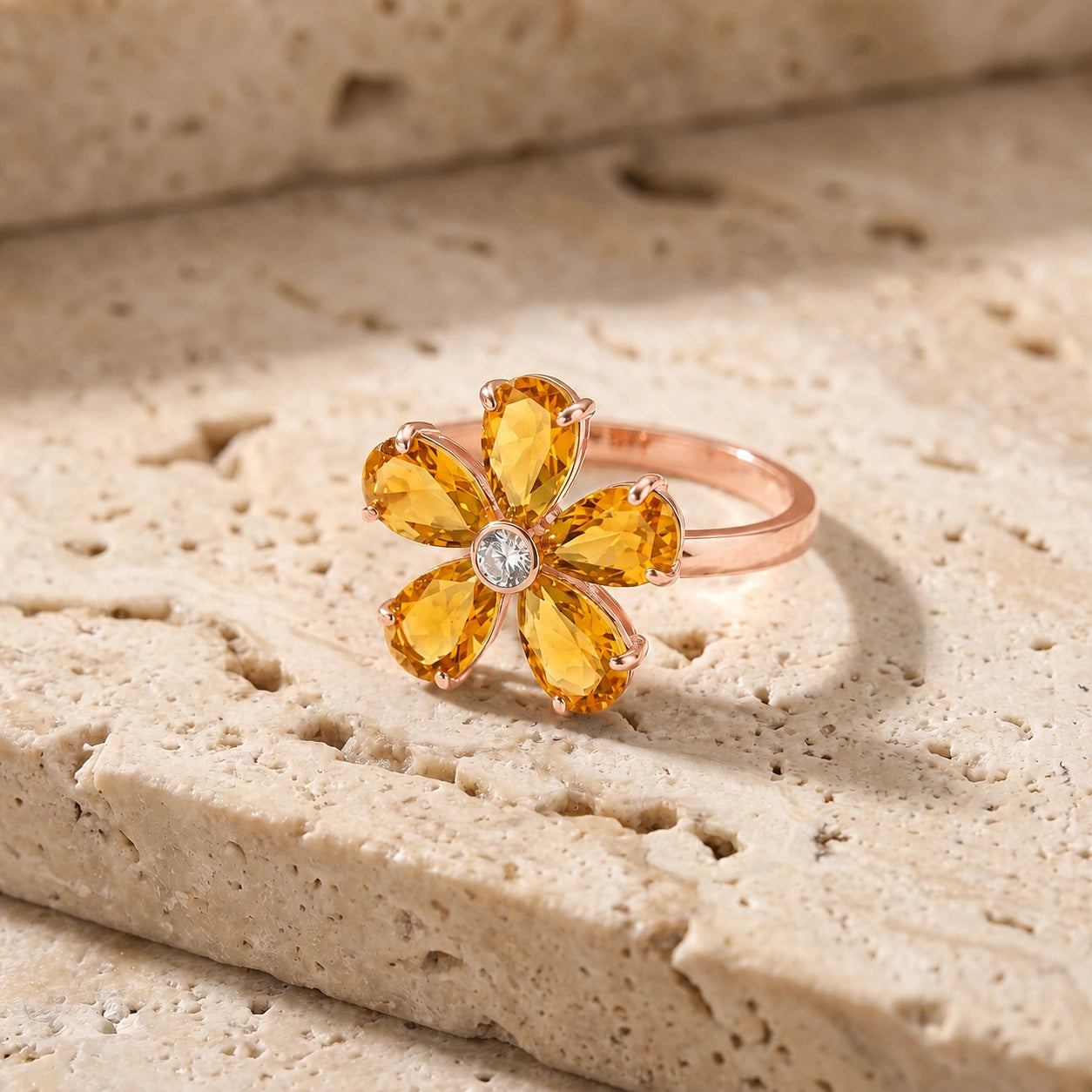 Rose Gold Diamond & Citrine — Dora