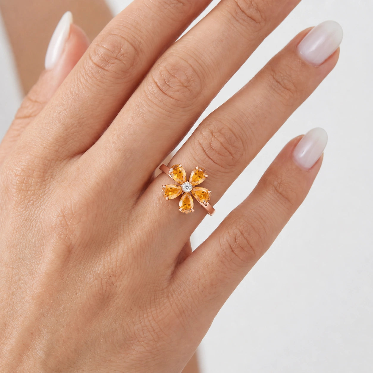 Rose Gold Diamond & Citrine — Dora