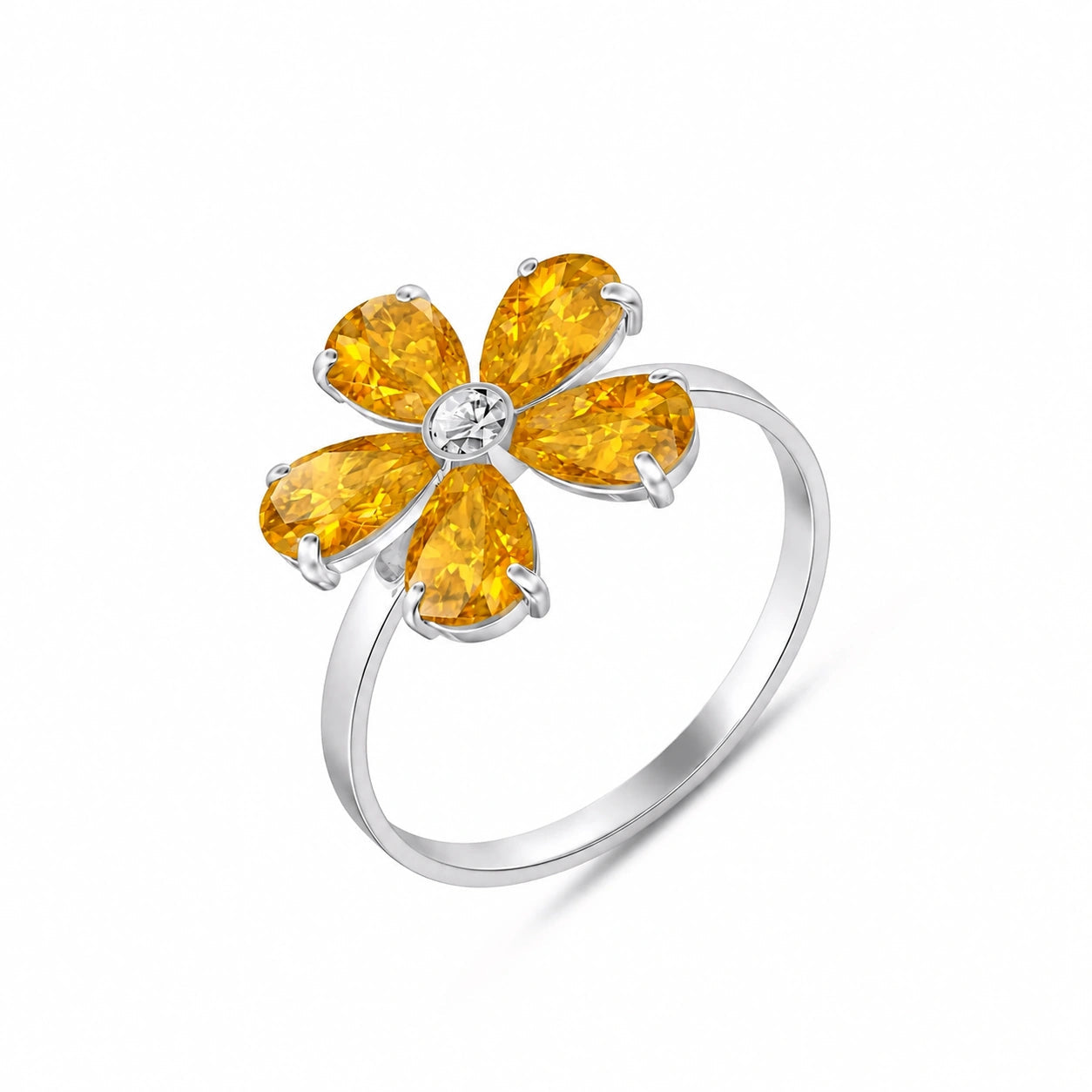 White Gold Diamond & Citrine — Dora