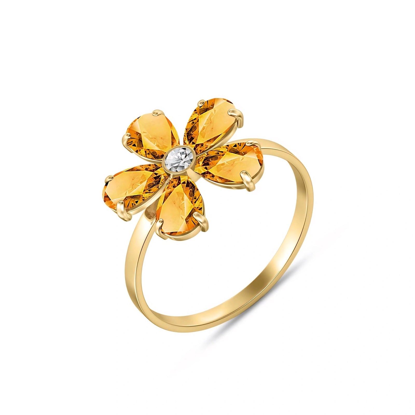 Yellow Gold Diamond & Citrine — Dora