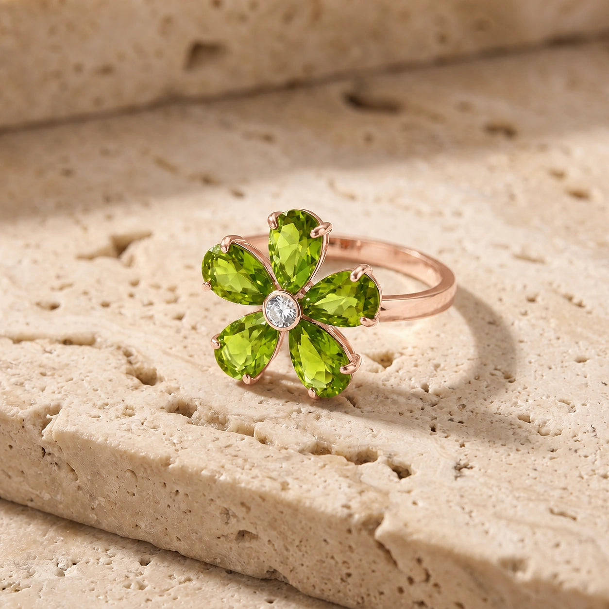 Rose Gold Diamond & Peridot — Dora