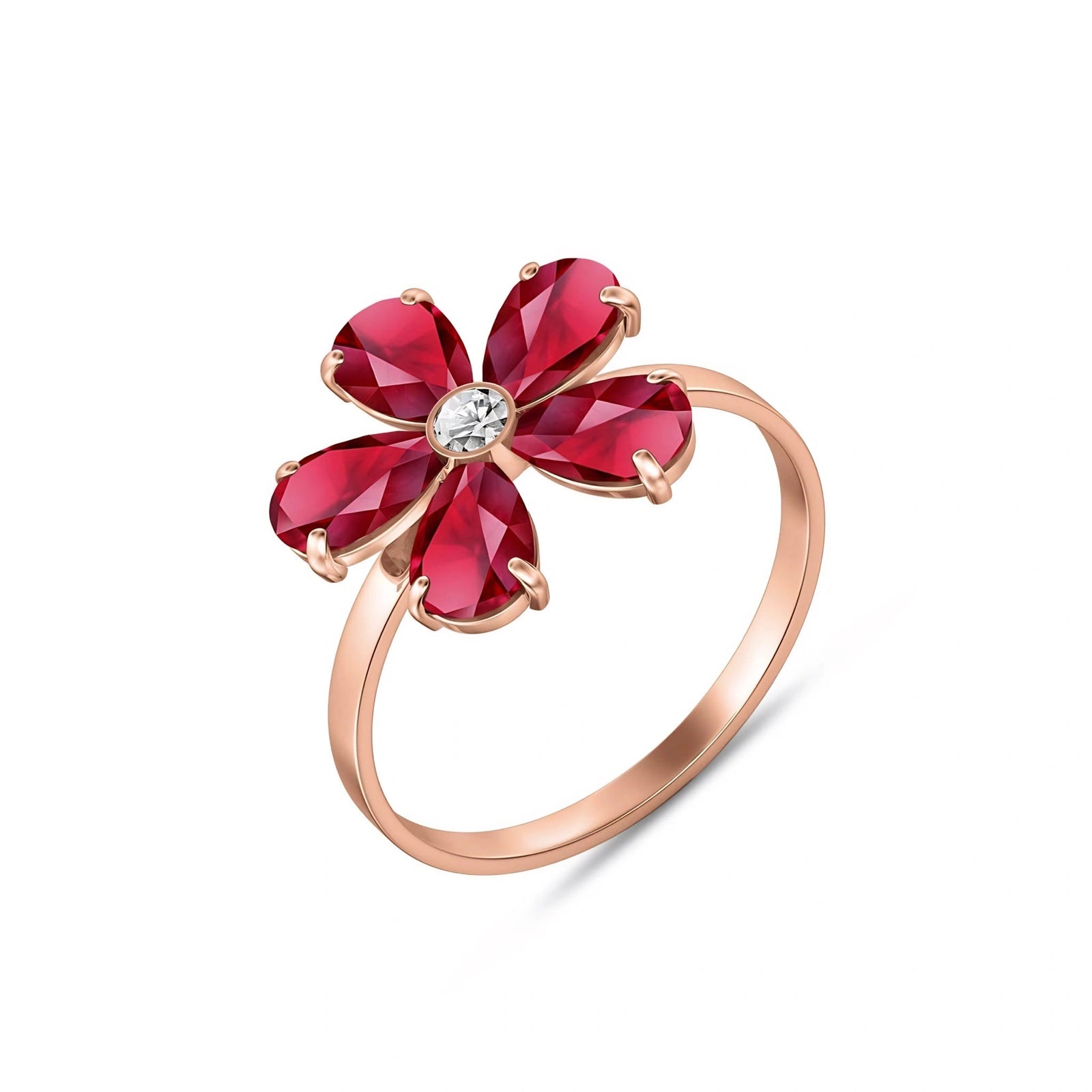 Rose Gold Ring Ruby 10K — Rosalba