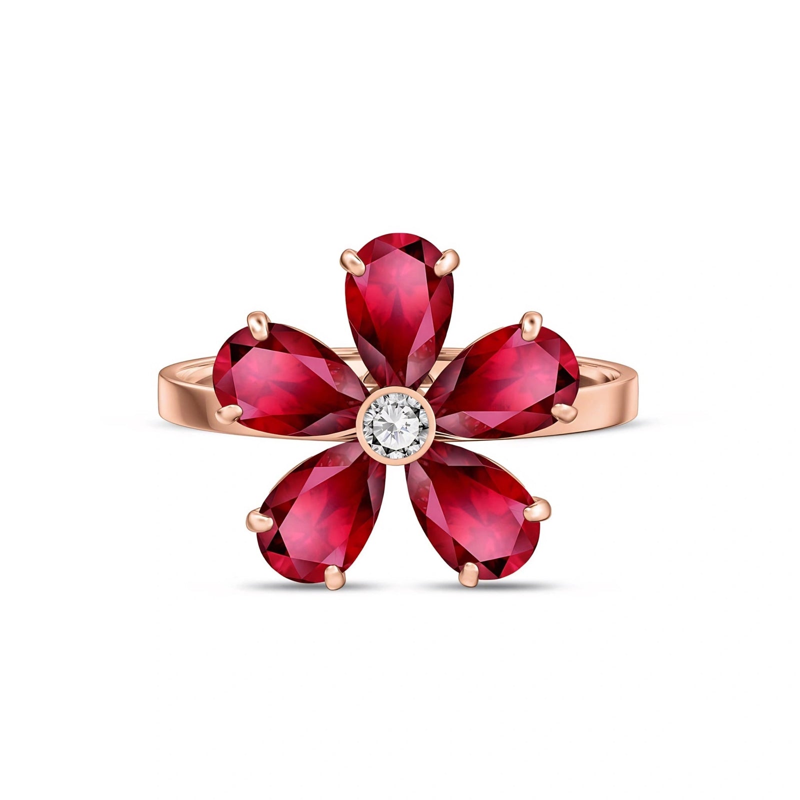 Rose Gold Ring Ruby 10K — Rosalba