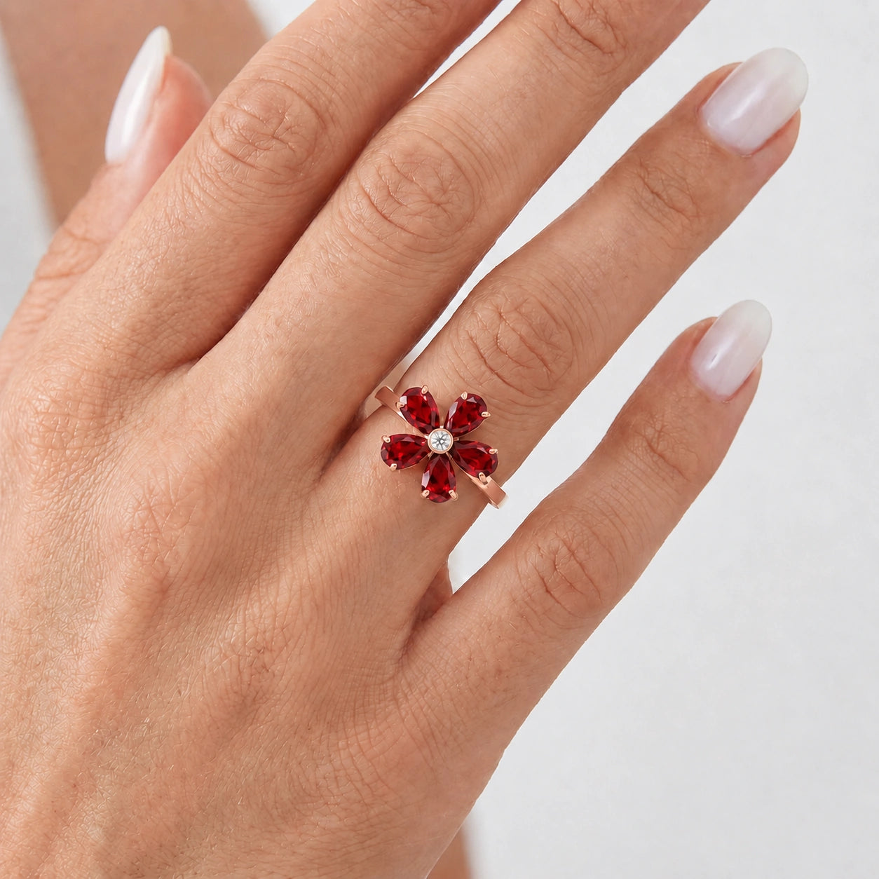 Rose Gold Ring Ruby 10K — Rosalba