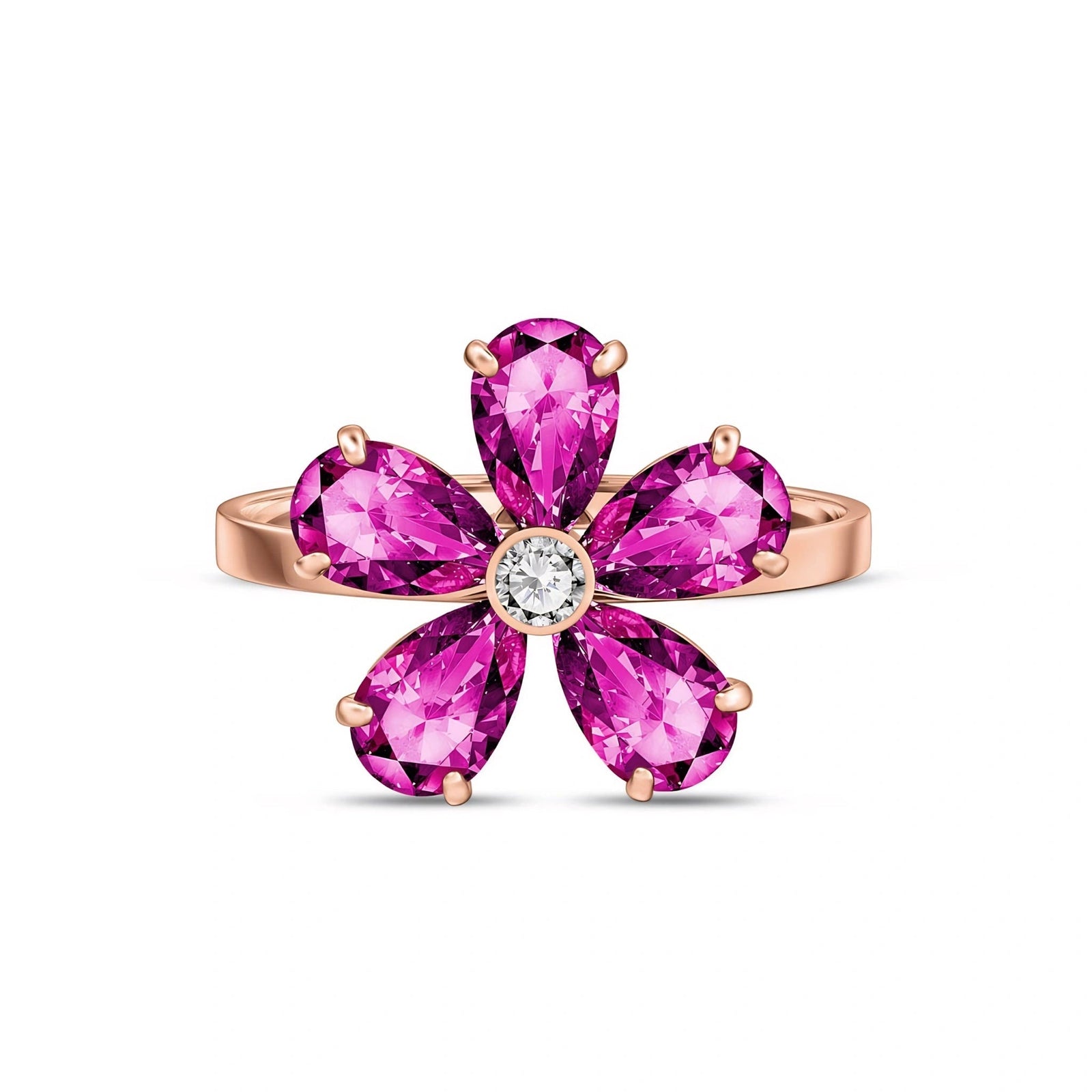 Rose Gold Ring Pink Topaz 10K — Rosalba