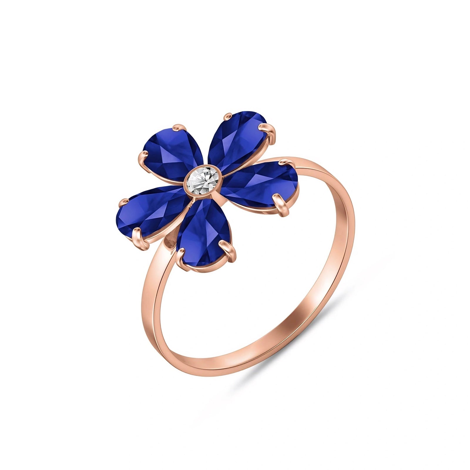 Rose Gold Ring Sapphire 10K — Rosalba