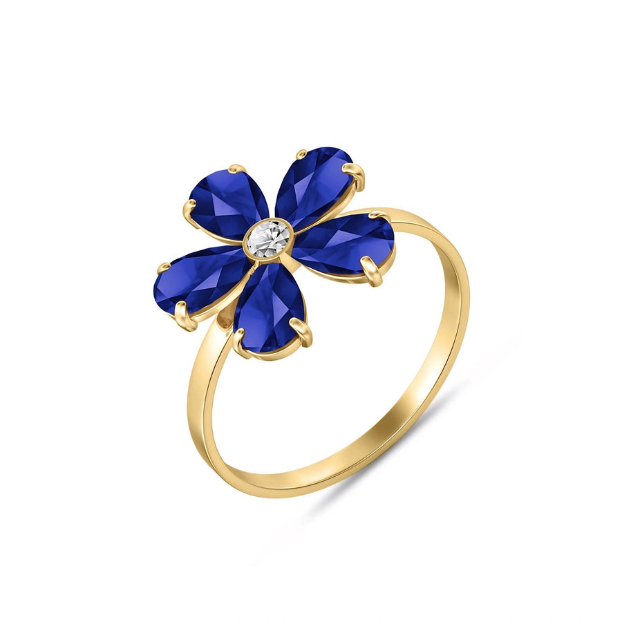 Yellow Gold Ring Sapphire 10K — Rosalba