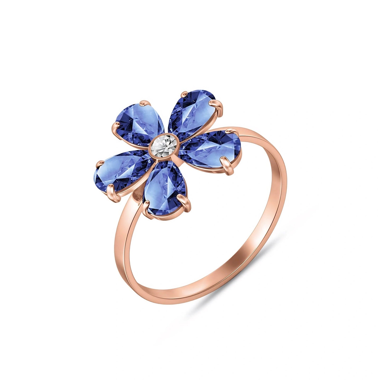 Rose Gold Ring Tanzanite 10K — Rosalba