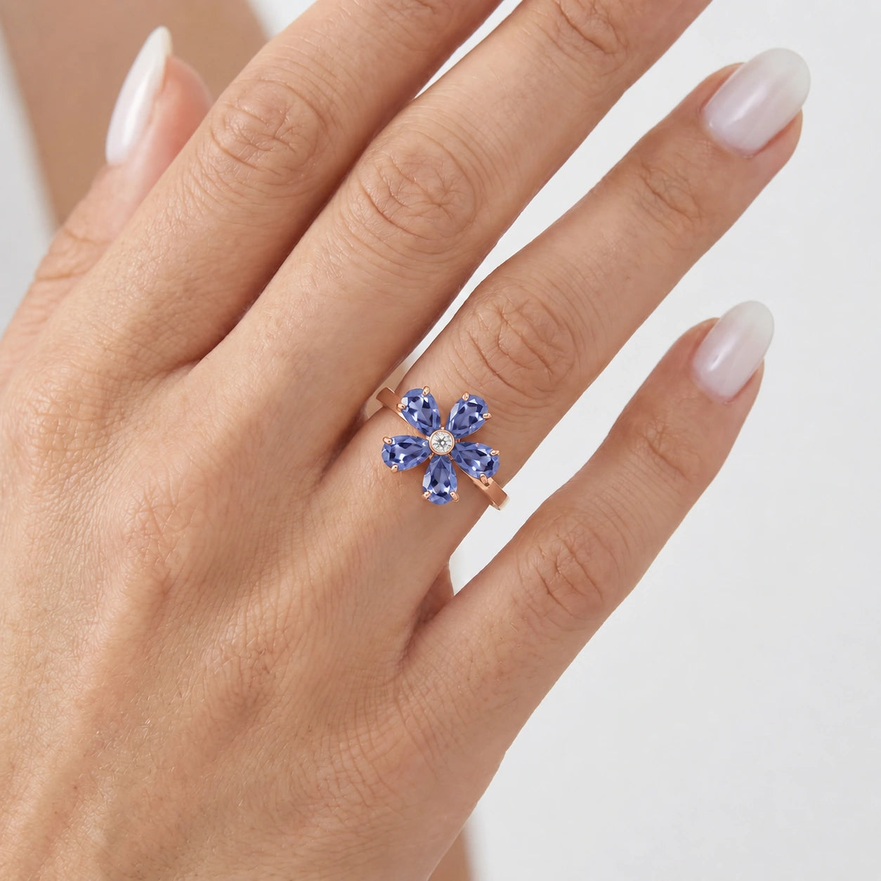 Rose Gold Ring Tanzanite 10K — Rosalba