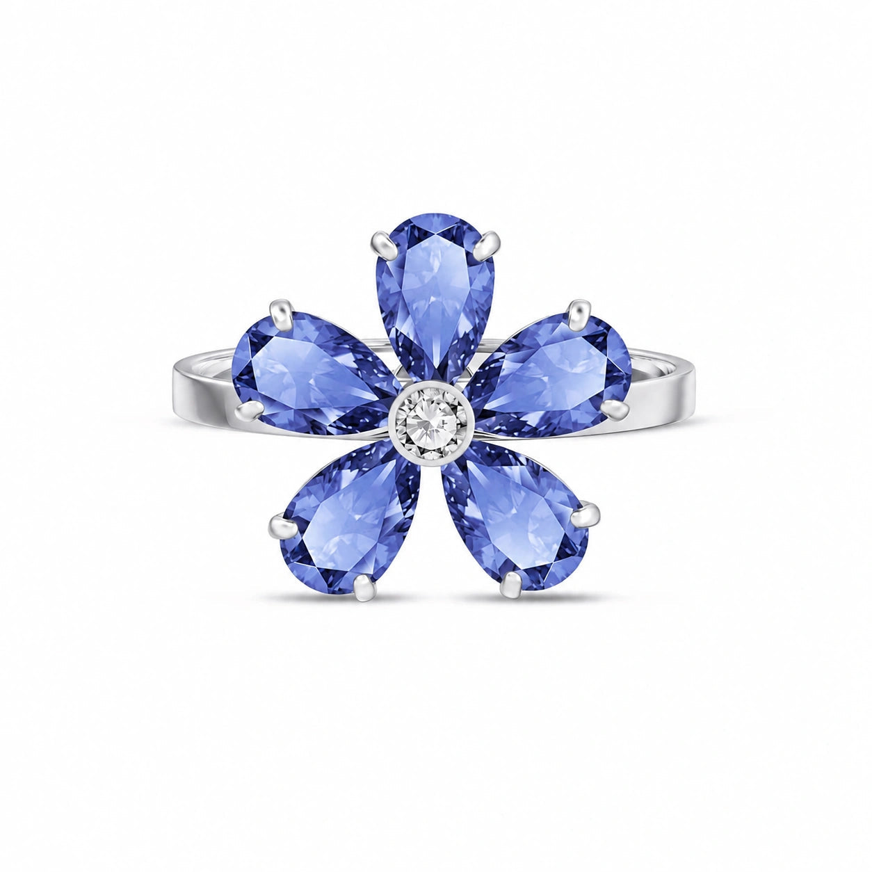 White Gold Ring Tanzanite 10K — Rosalba