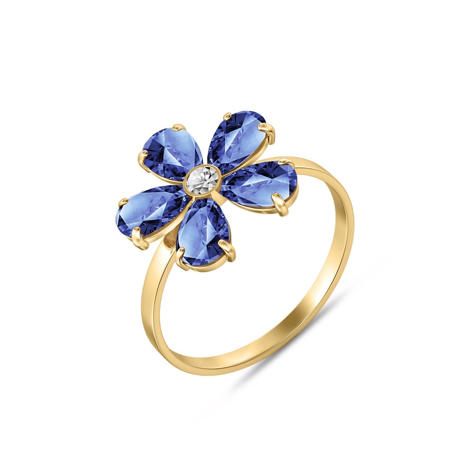 Yellow Gold Ring Tanzanite 10K — Rosalba