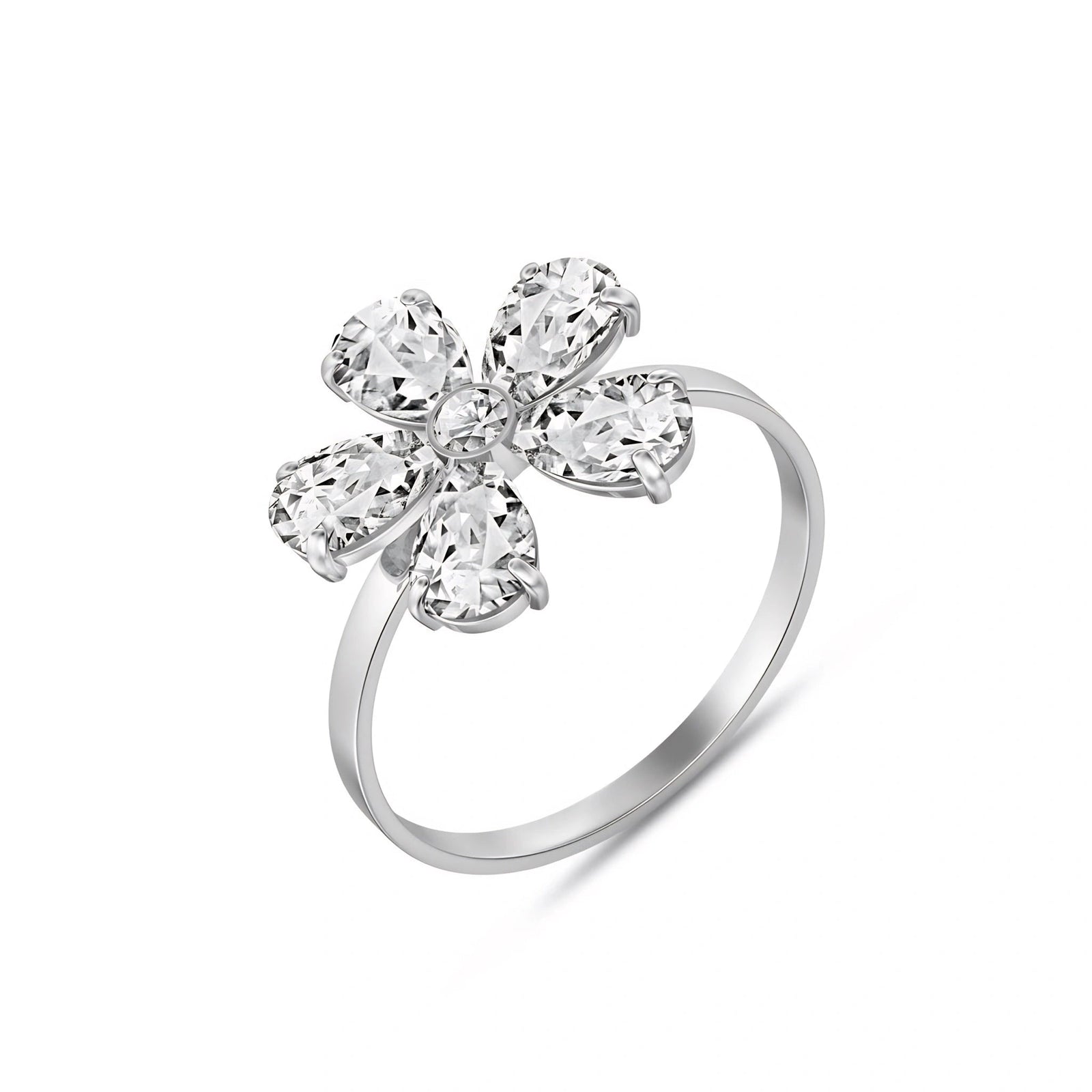 White Gold Ring White Topaz 10K — Rosalba