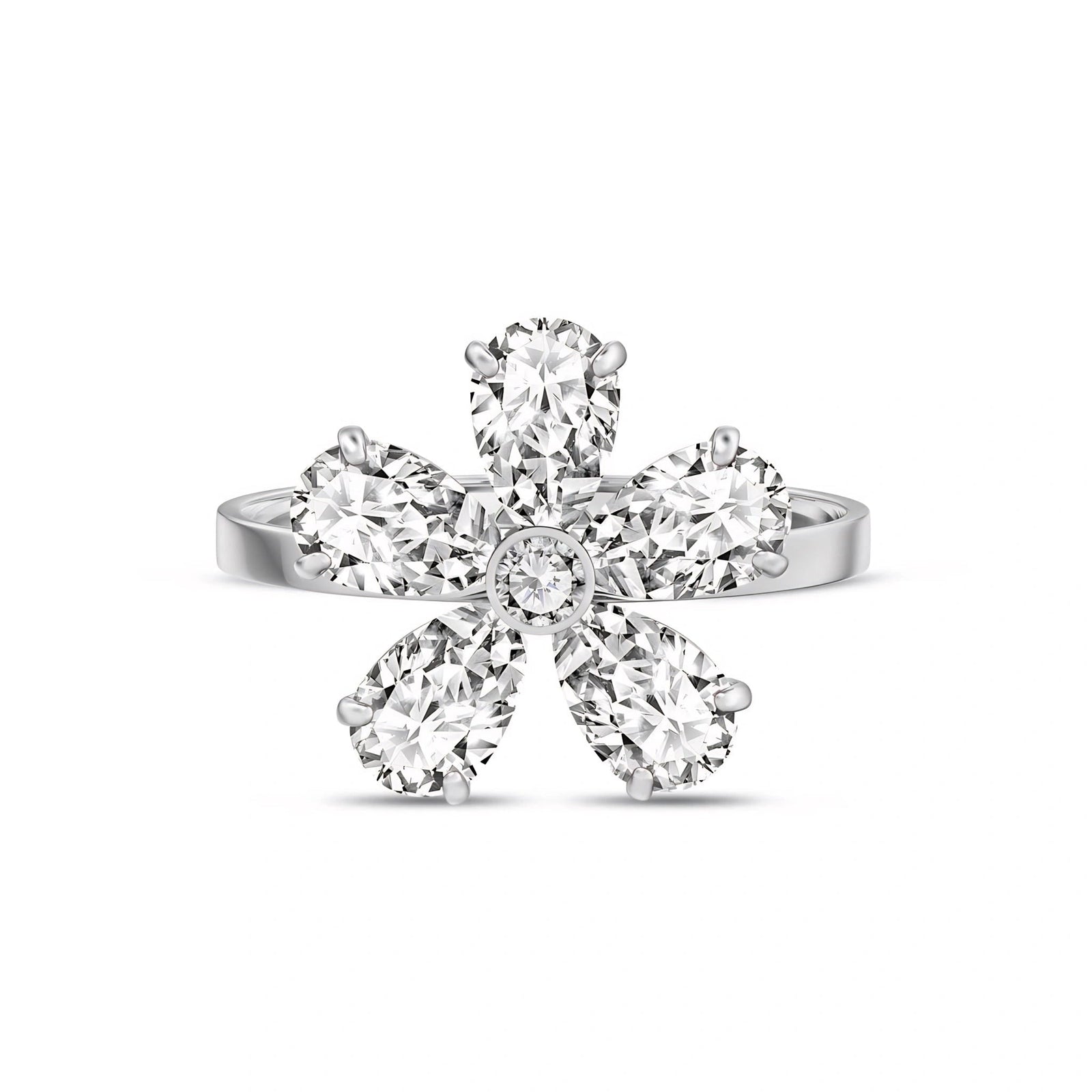 White Gold Ring White Topaz 10K — Rosalba