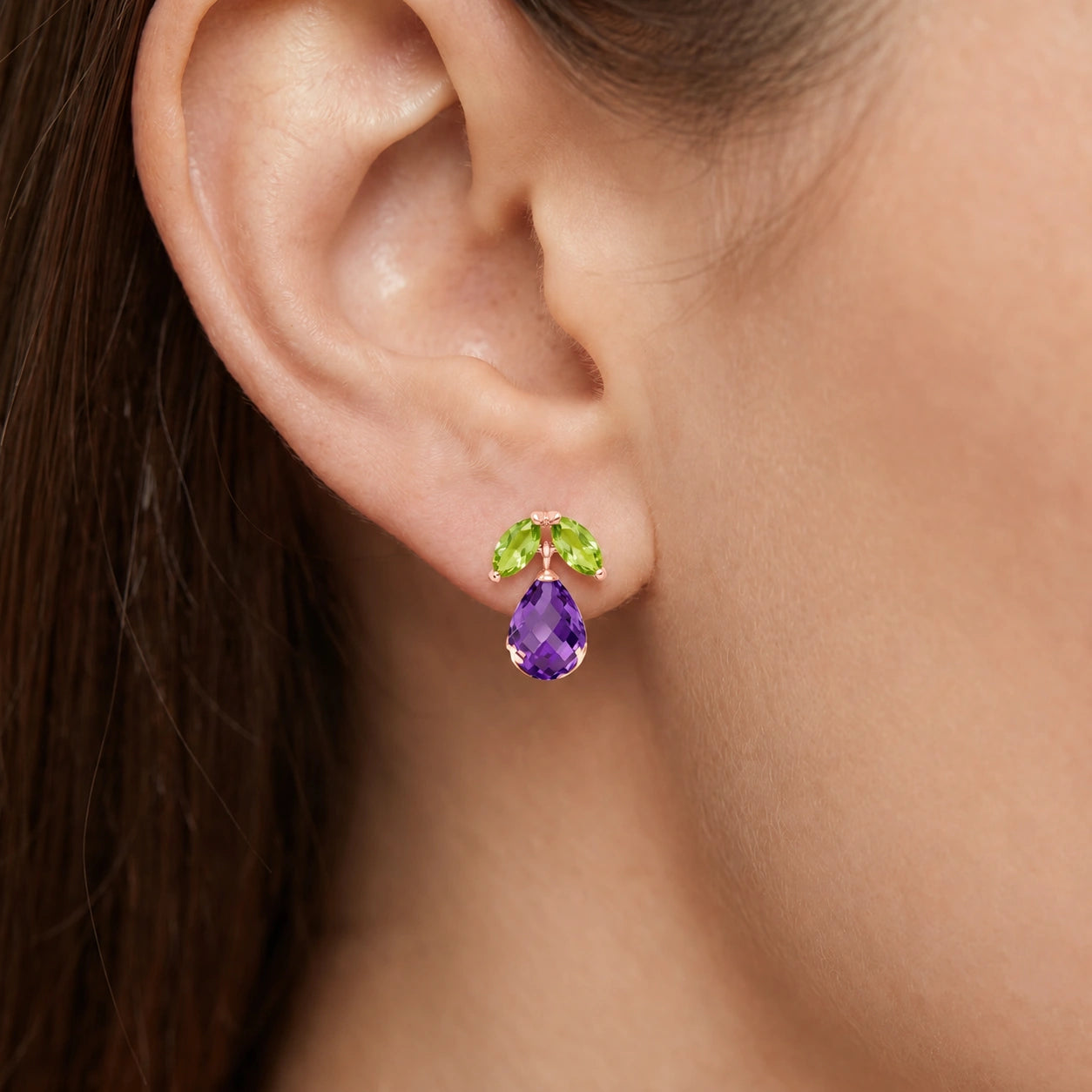 Rose Gold Amethyst & Peridot — Rosalira