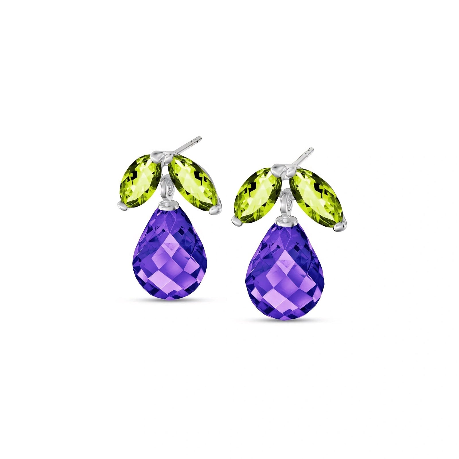 White Gold Amethyst & Peridot — Rosalira