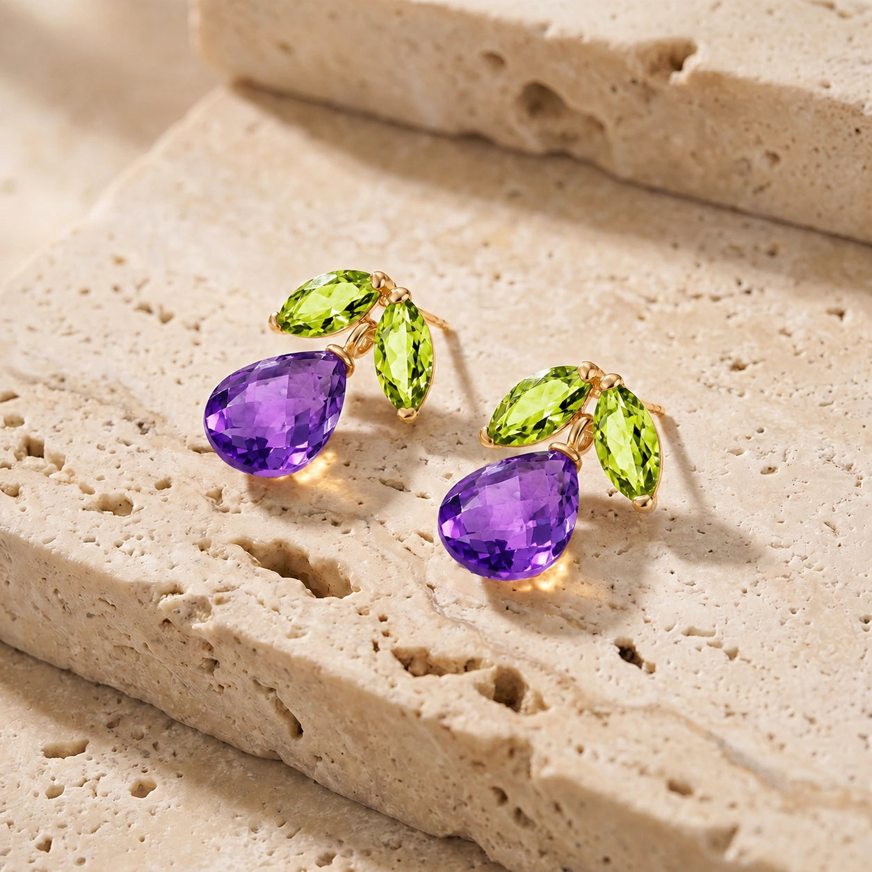 Yellow Gold Amethyst & Peridot — Rosalira