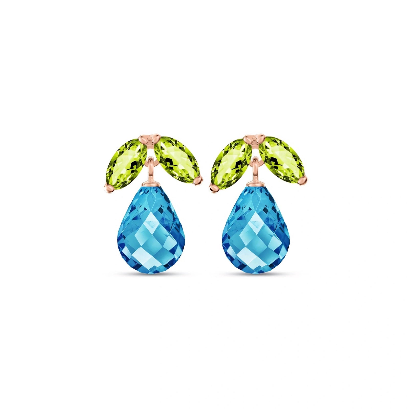 Rose Gold Blue Topaz & Peridot — Rosalira
