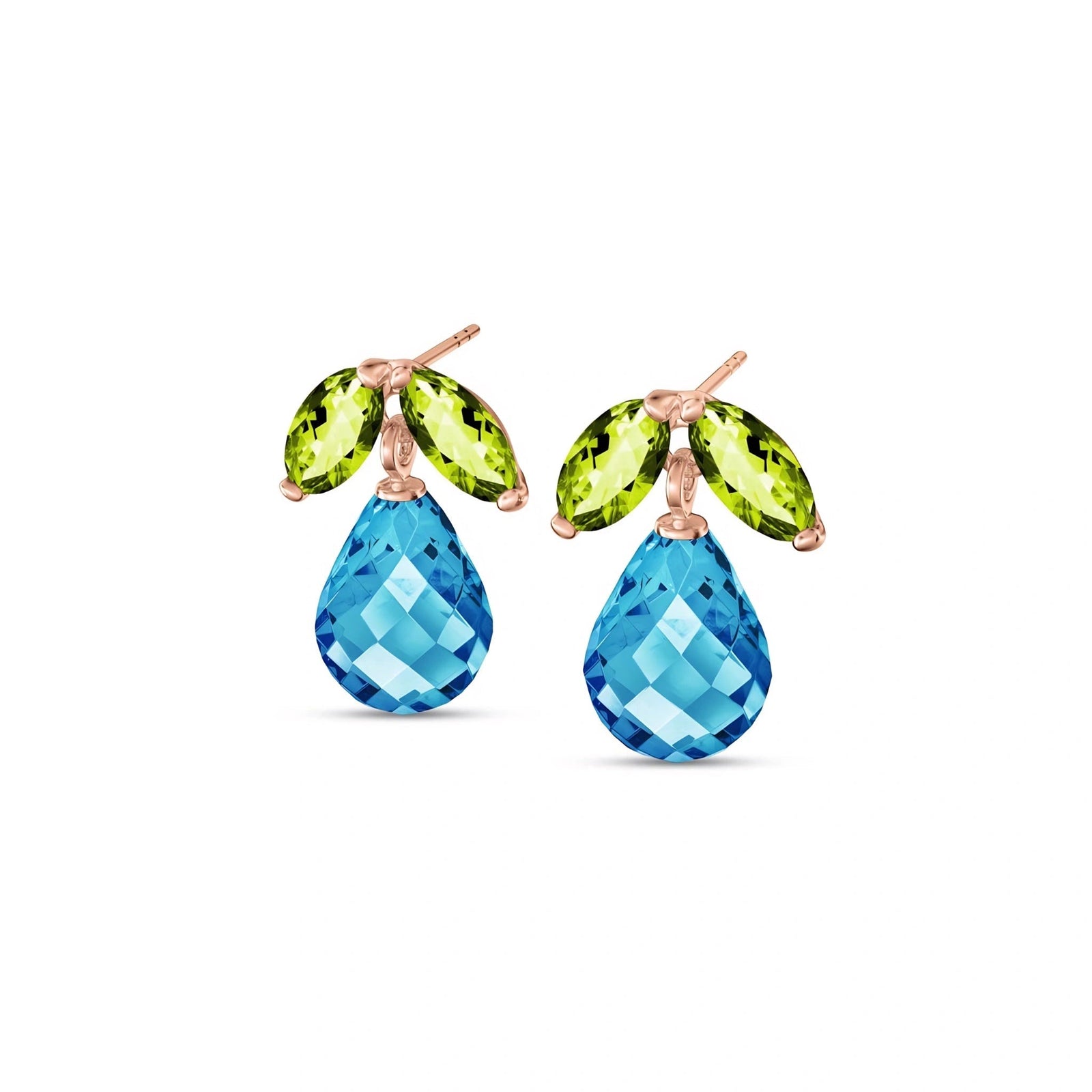 Rose Gold Blue Topaz & Peridot — Rosalira