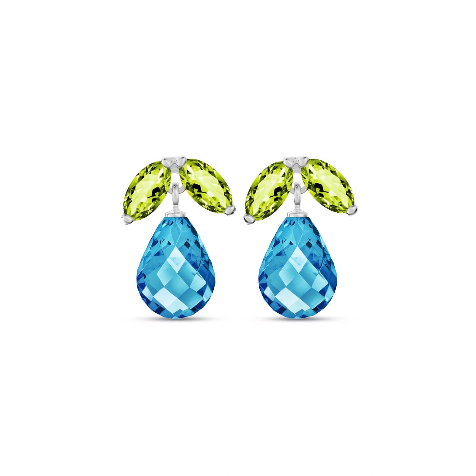 White Gold Blue Topaz & Peridot — Rosalira