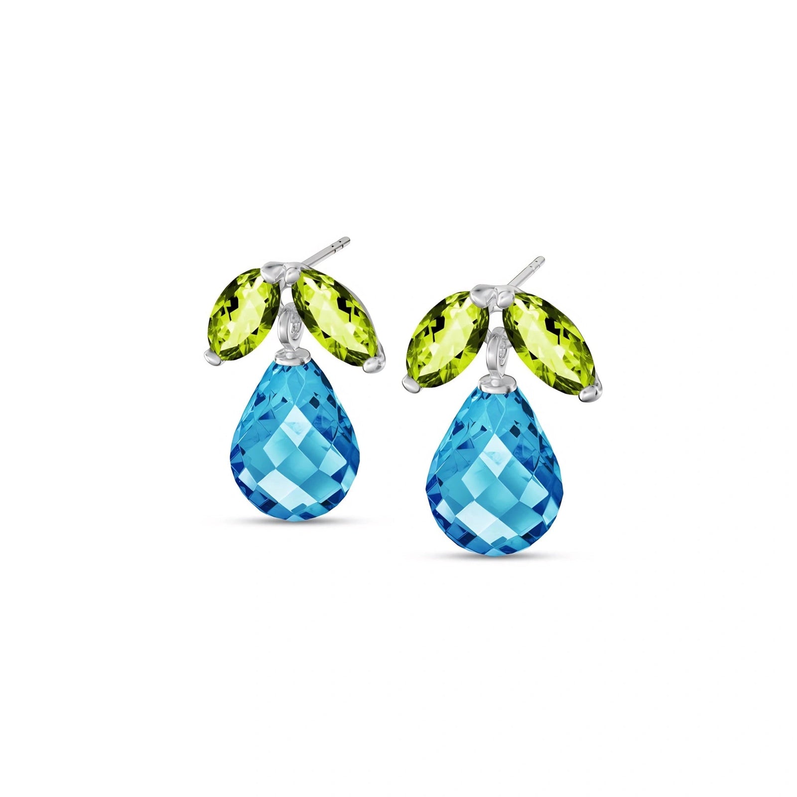 White Gold Blue Topaz & Peridot — Rosalira