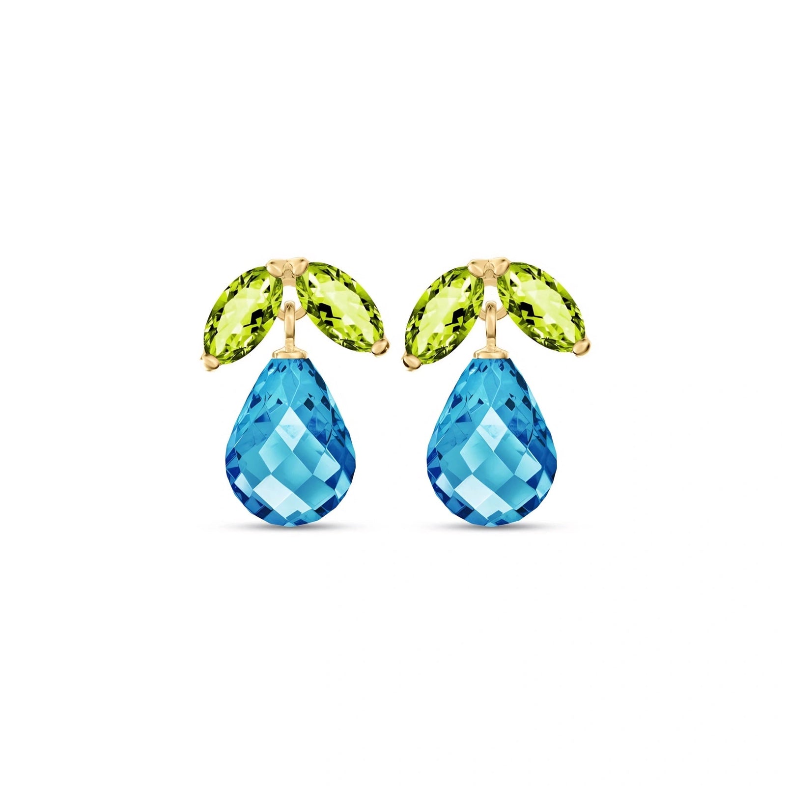 Yellow Gold Blue Topaz & Peridot — Rosalira