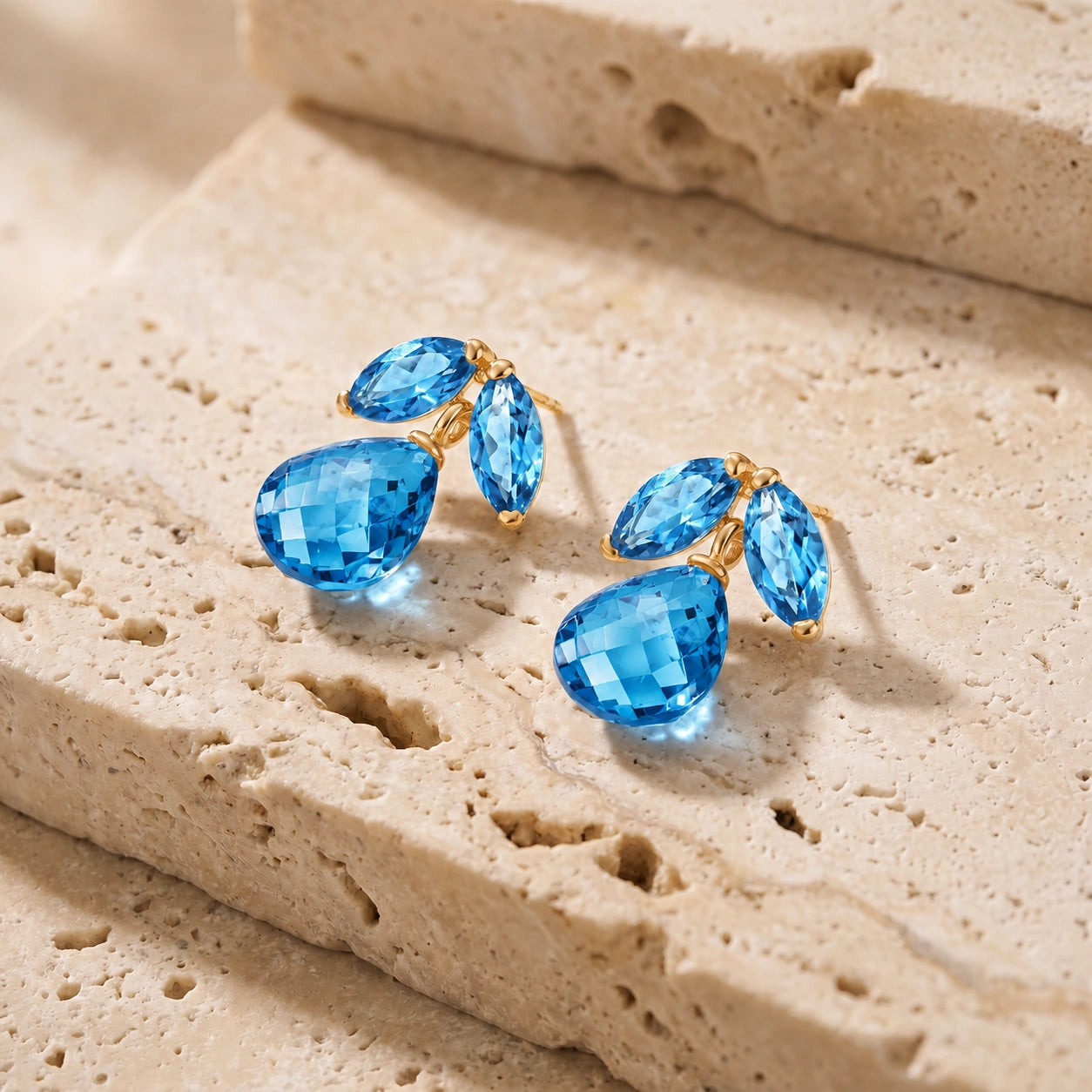 Yellow Gold Blue Topaz — Rosalira