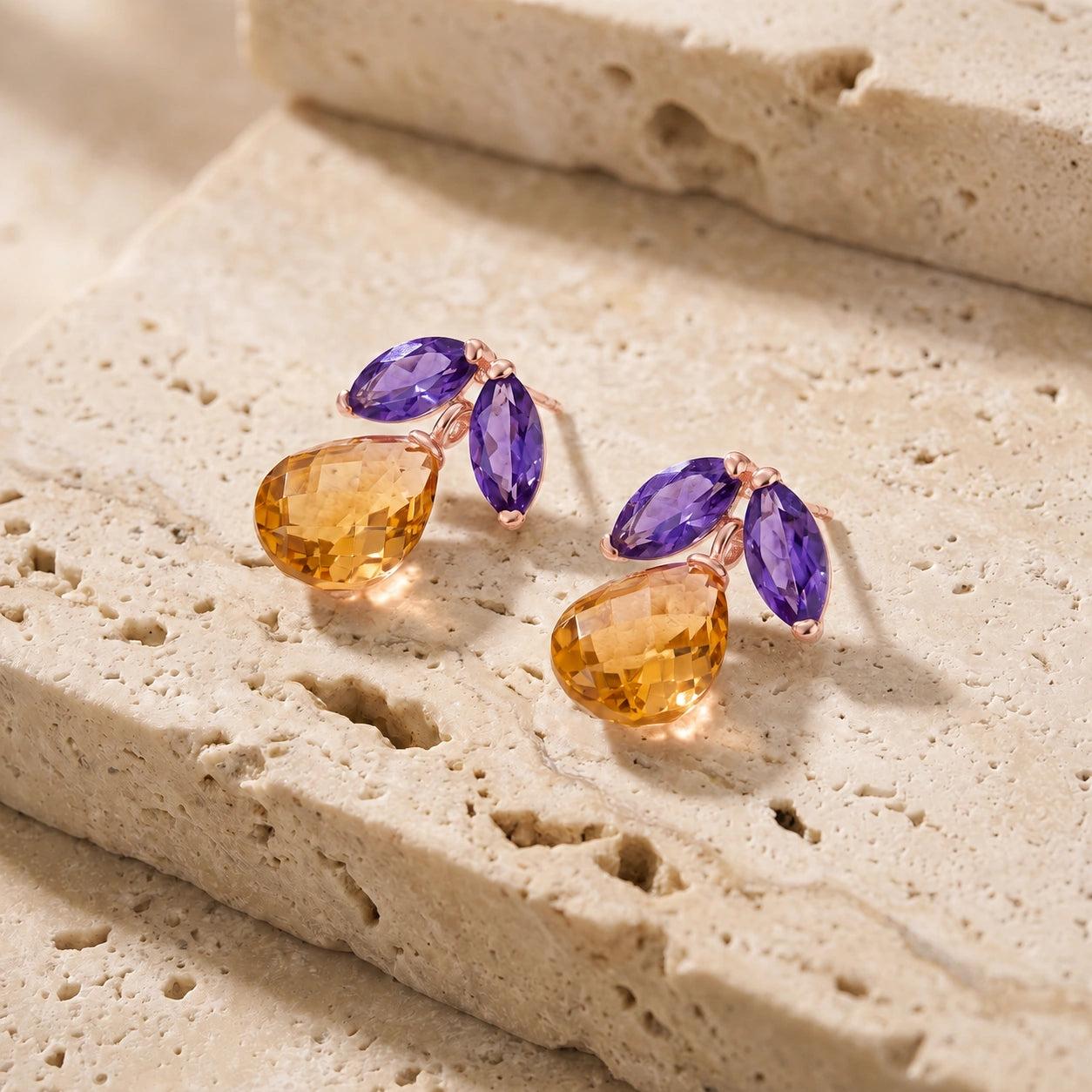 Rose Gold Citrine & Amethyst — Rosalira