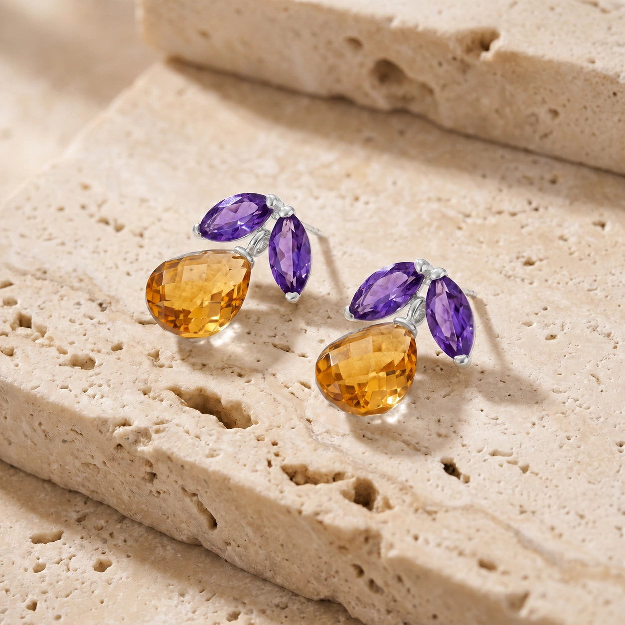 White Gold Citrine & Amethyst — Rosalira