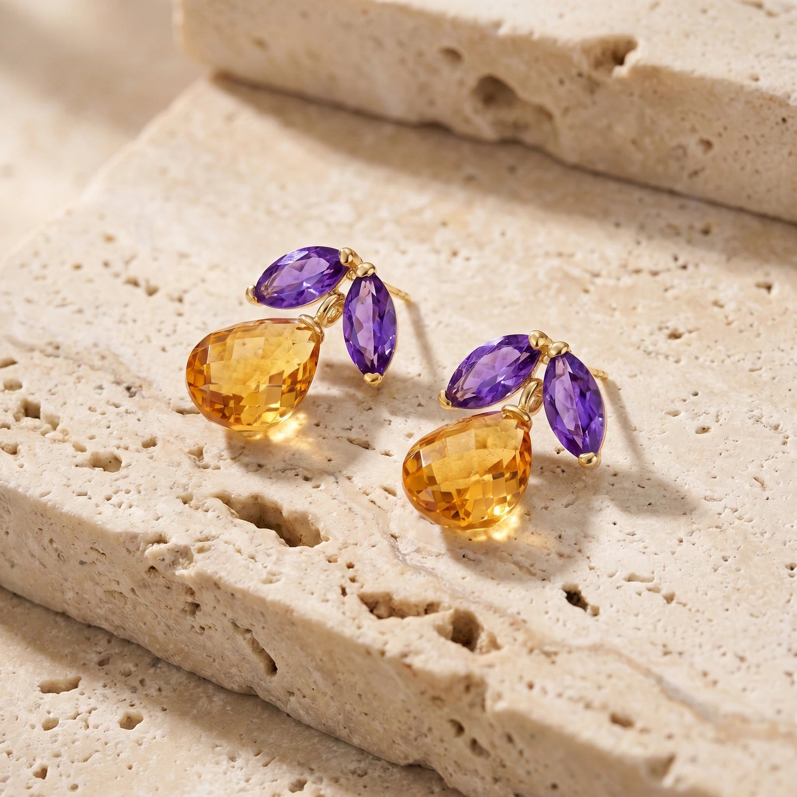 Yellow Gold Citrine & Amethyst — Rosalira
