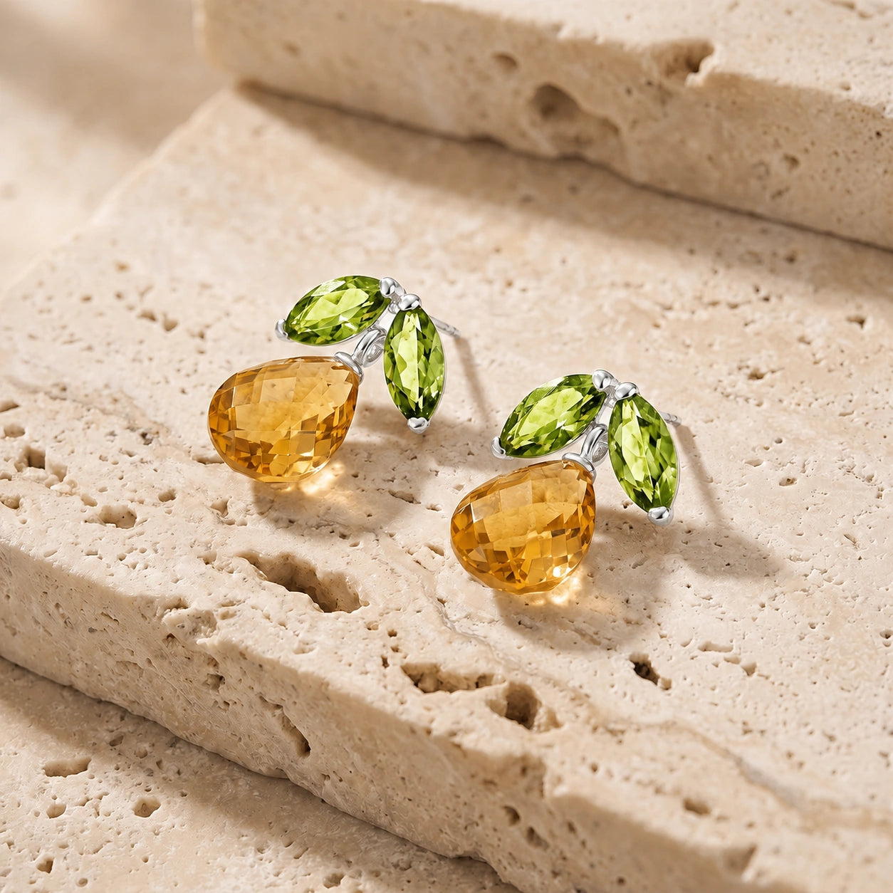 White Gold Citrine & Peridot — Rosalira