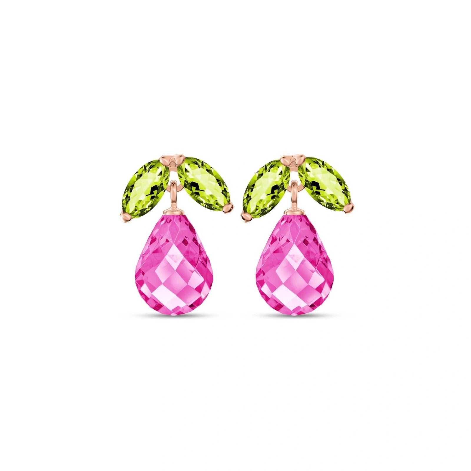 Rose Gold Pink Topaz & Peridot — Rosalira