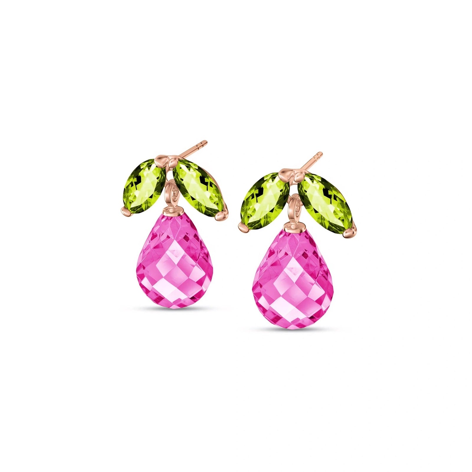 Rose Gold Pink Topaz & Peridot — Rosalira