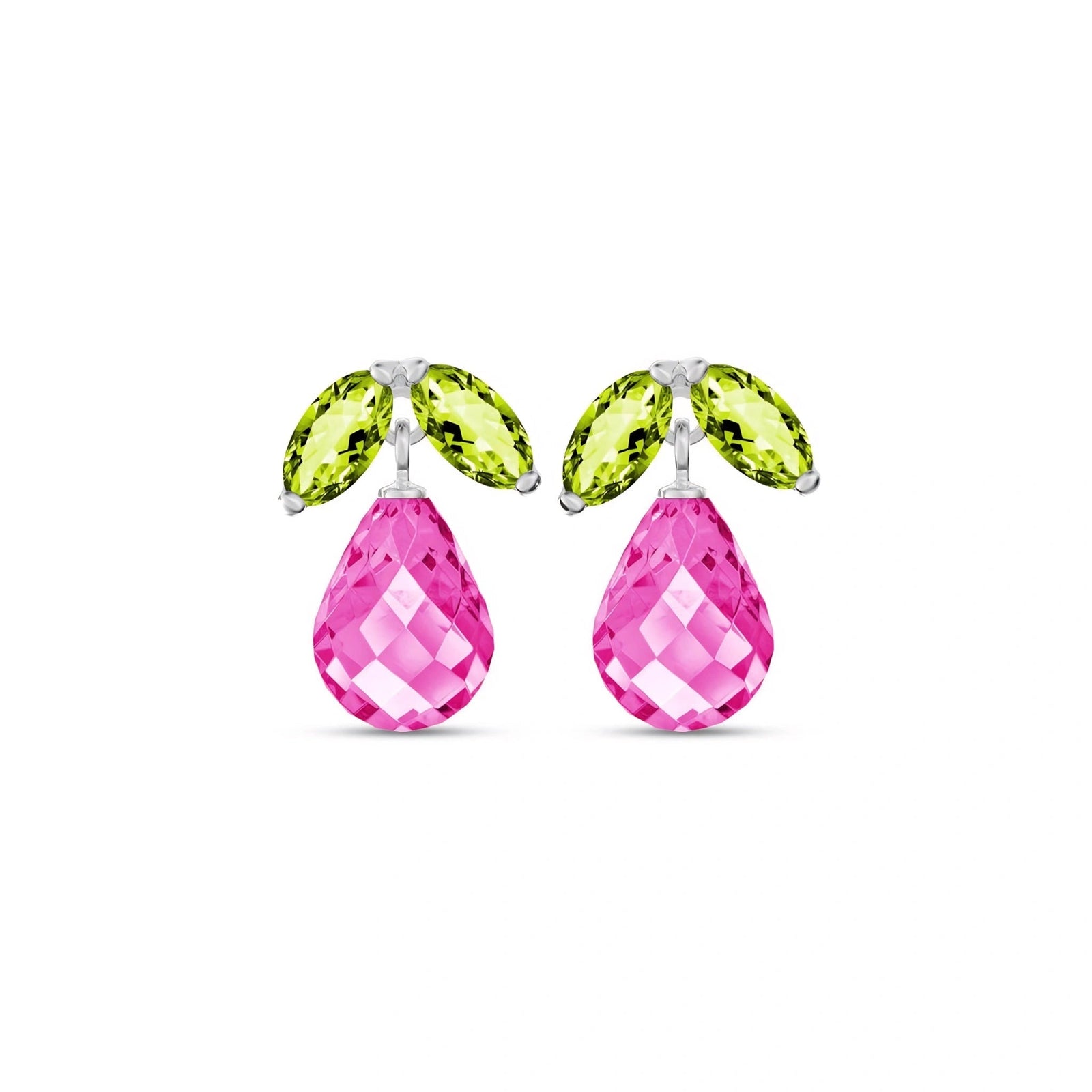 White Gold Pink Topaz & Peridot — Rosalira