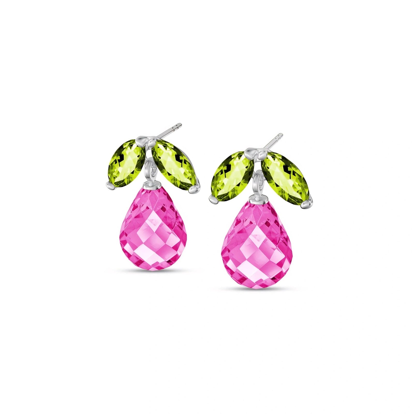 White Gold Pink Topaz & Peridot — Rosalira