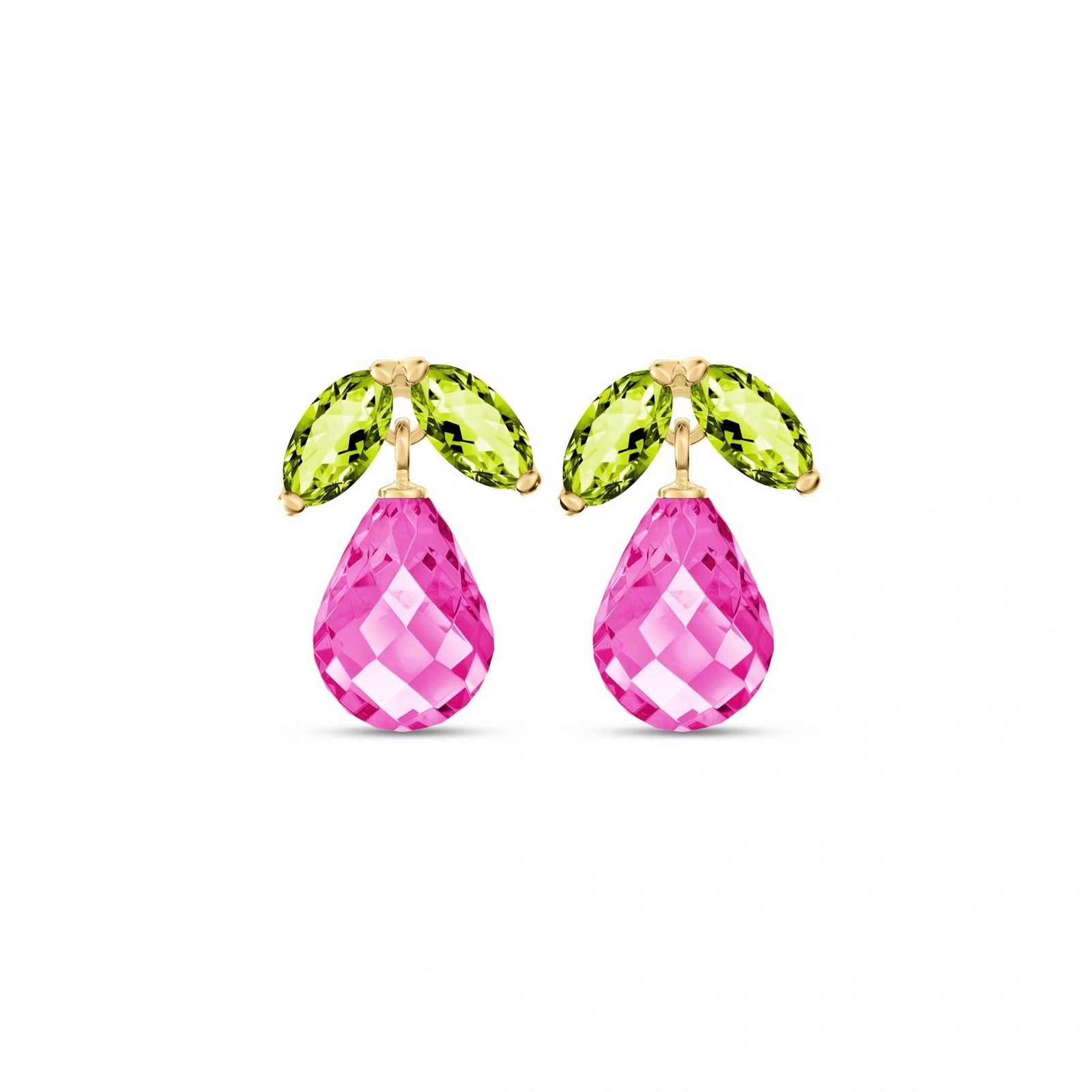 Yellow Gold Pink Topaz & Peridot — Rosalira