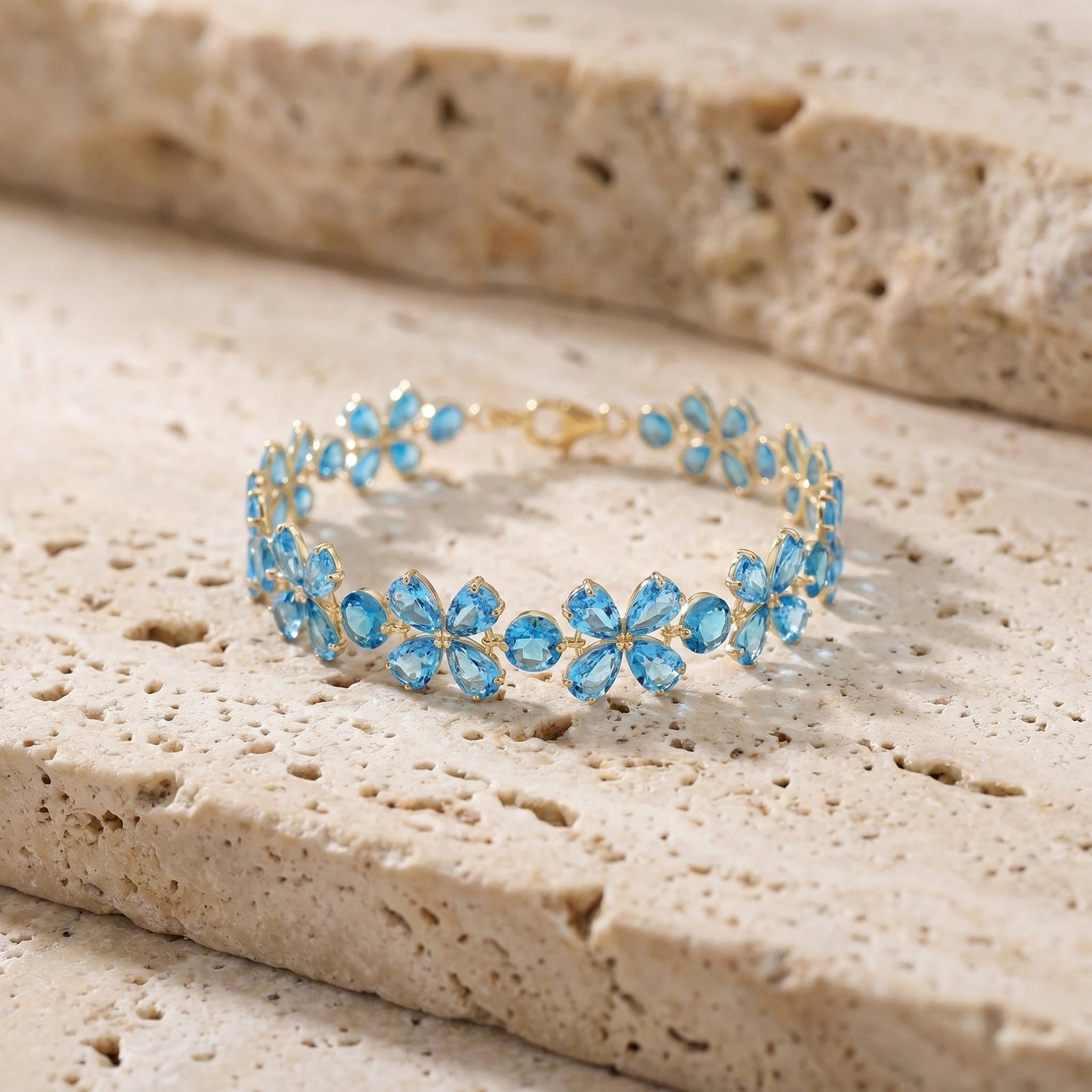 Yellow Gold Blue Topaz — Mariagraziana